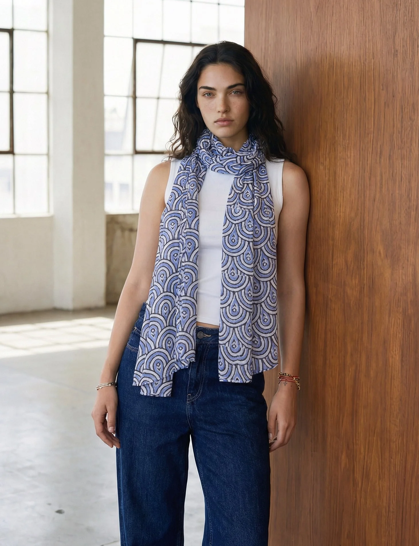 Peacock Blue Scarf - Image 2
