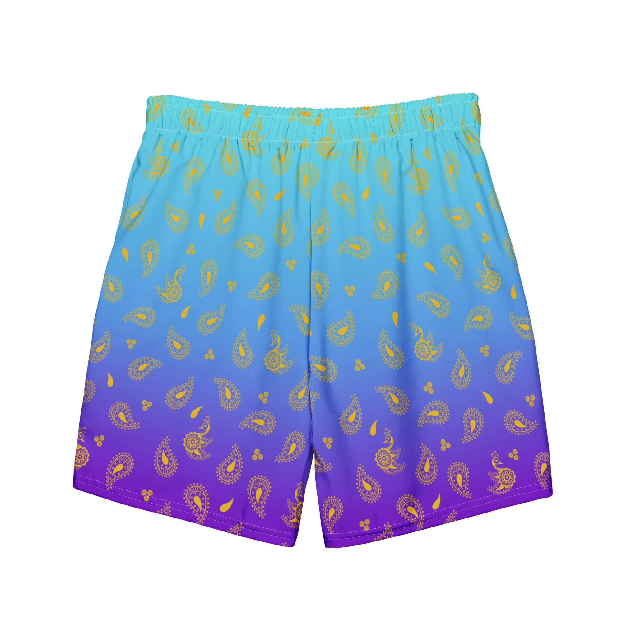 Peacock Henna Swim Trunks - Regal Design Meets All-Day Comfort - Image 4