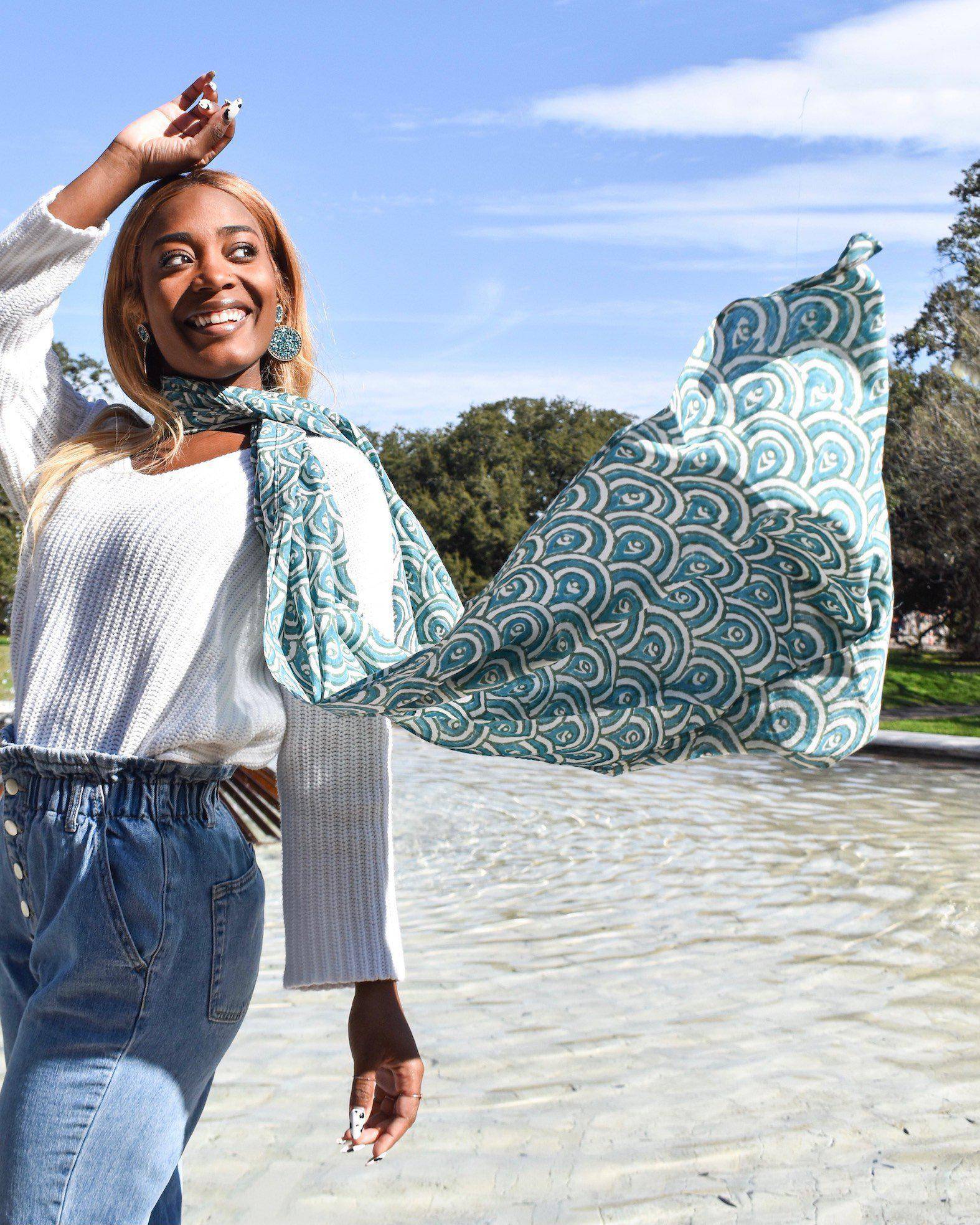 Peacock Teal Scarf - Image 5