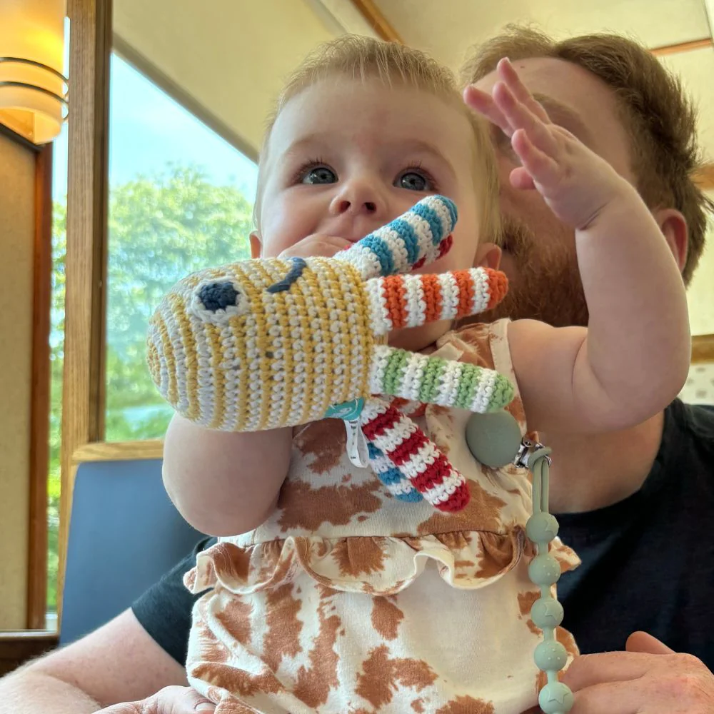 Pebble Octopus Rattle - Rainbow - Image 3