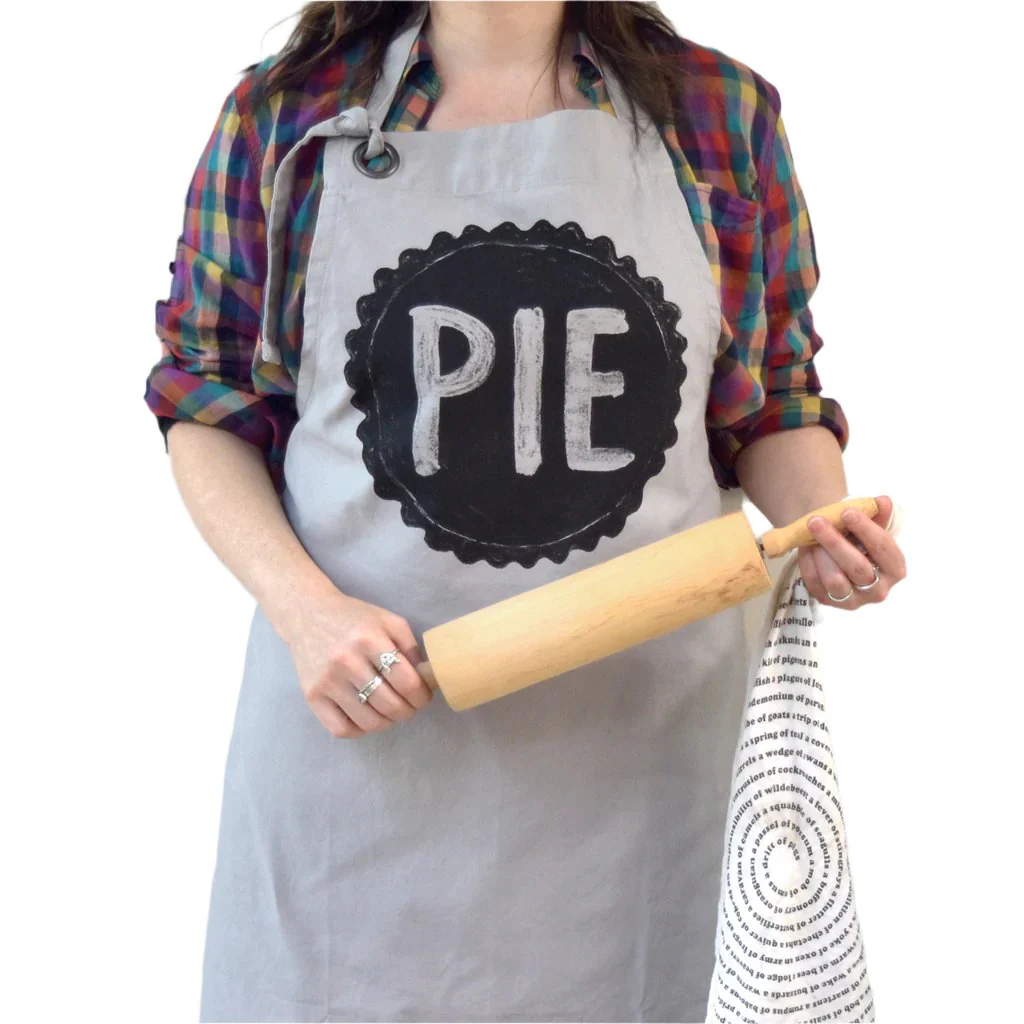 Pie Baker's Canvas Cooking Apron | Screen Printed Pie Apron - Image 2