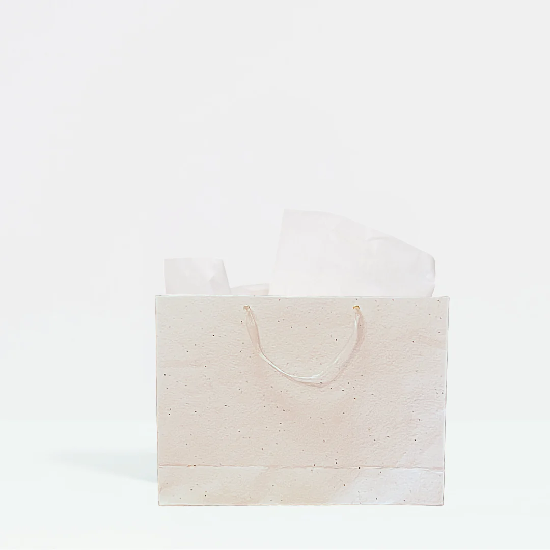 Plant & Grow Gift Bag (Handmade Seed Paper + Ribbon Handles) - Image 2