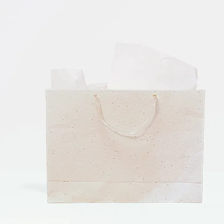 Plant & Grow Gift Bag (Handmade Seed Paper + Ribbon Handles) - Image 4