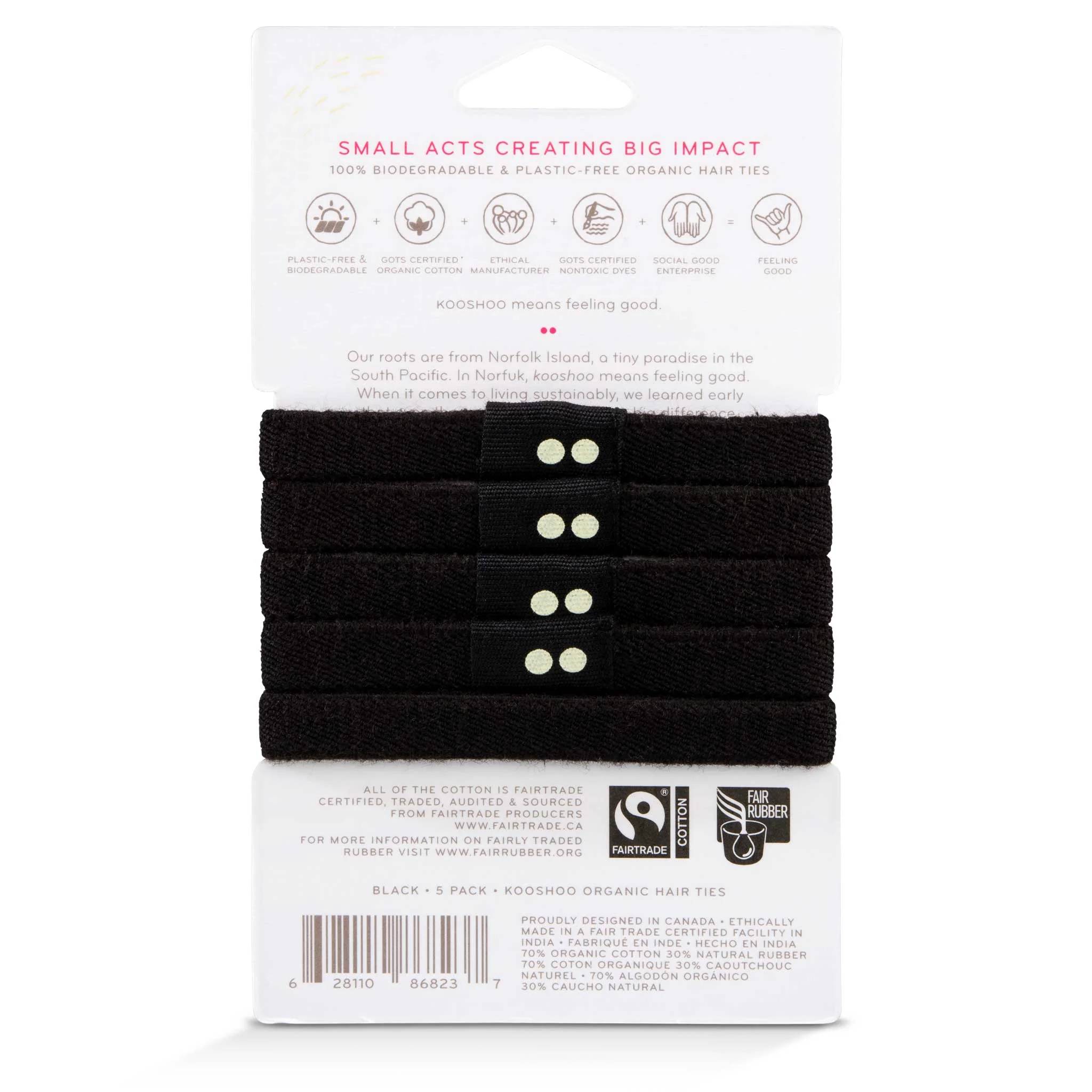 Plastic-free Flat Hair Ties - Black - Image 9