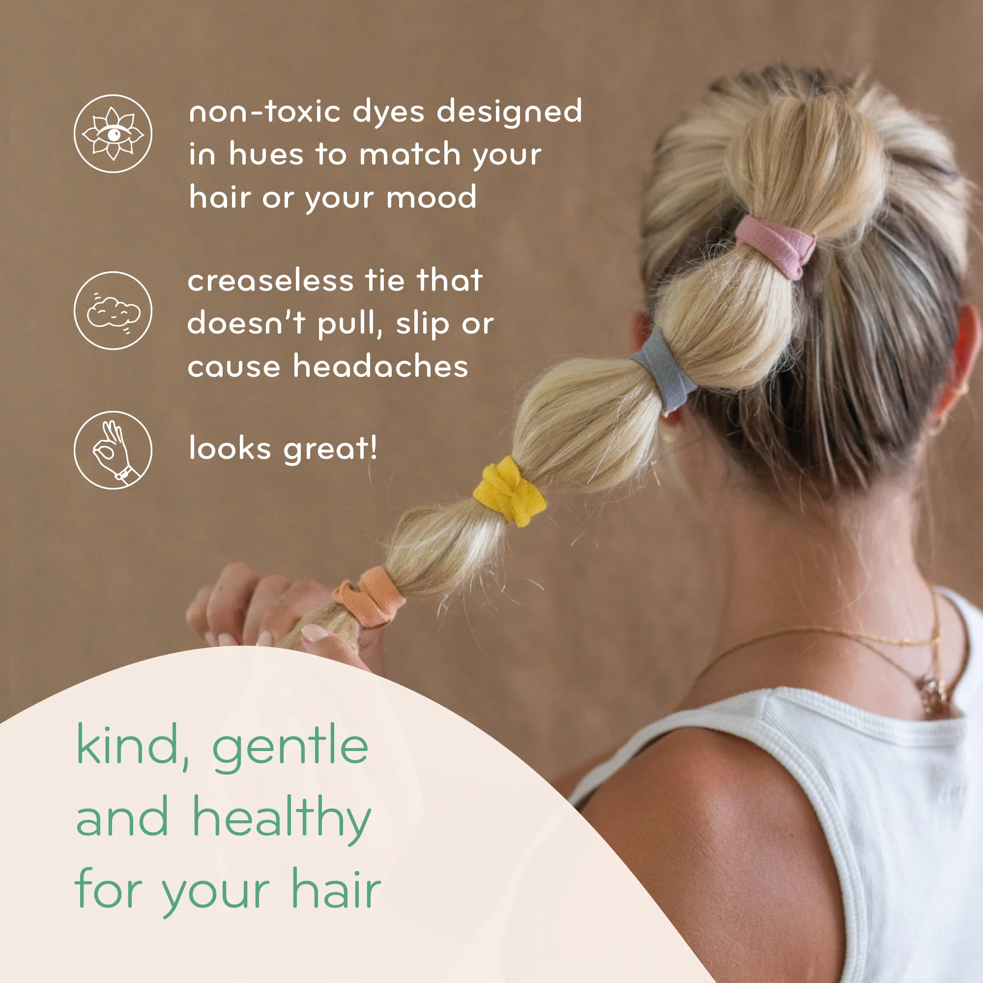 Plastic-free Flat Hair Ties - Blond - Image 4