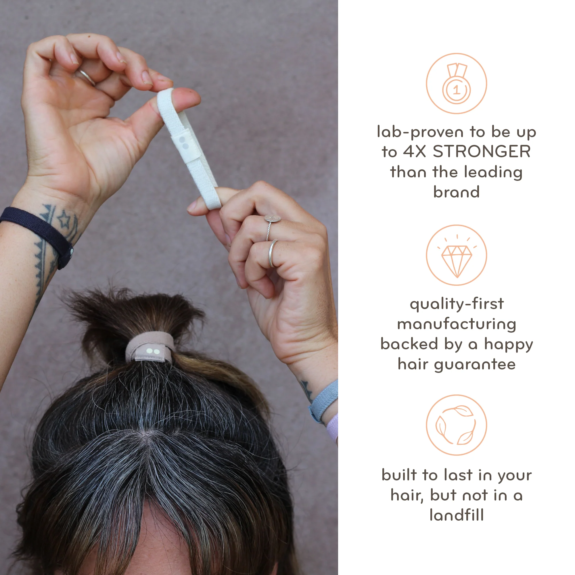Plastic-free Flat Hair Ties - Blond - Image 6