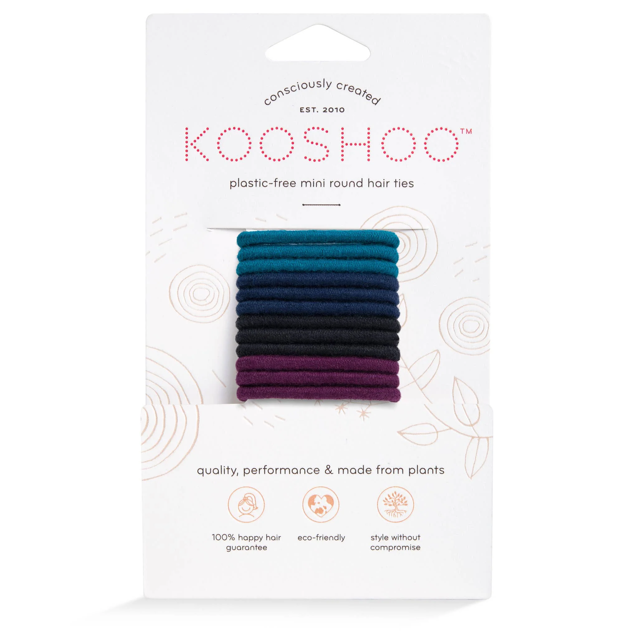 Plastic-free Round Hair Ties - Mini 12-pack - Dark Hues - Image 12