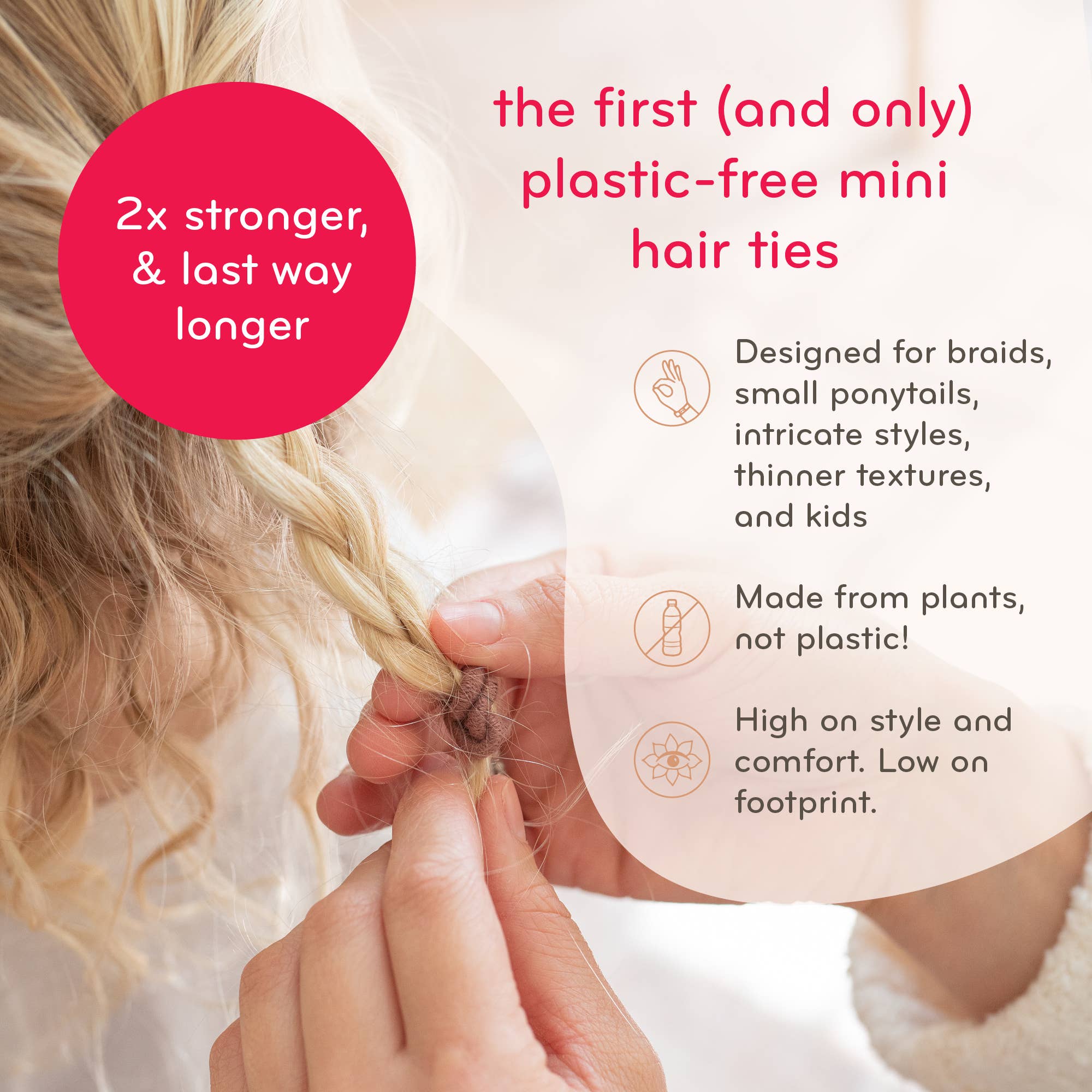 Plastic-free Round Hair Ties - Mini 12-pack - Dark Hues - Image 6