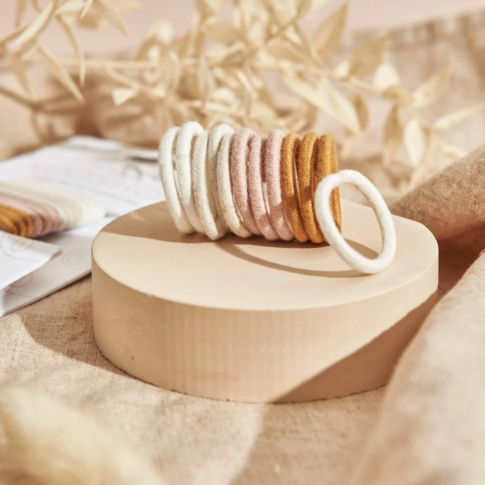 Plastic-free Round Hair Ties - Mini 12-pack - Golden Fibres - Image 11