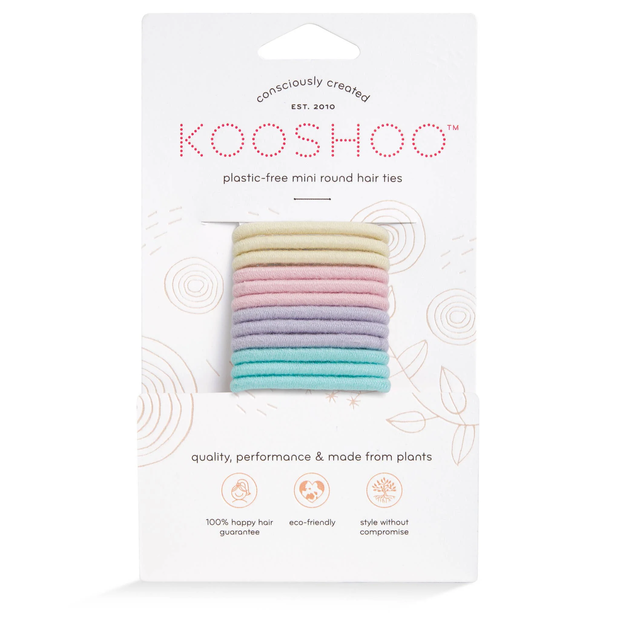 Plastic-free Round Hair Ties - Mini 12-pack - Pastel Blooms - Image 11