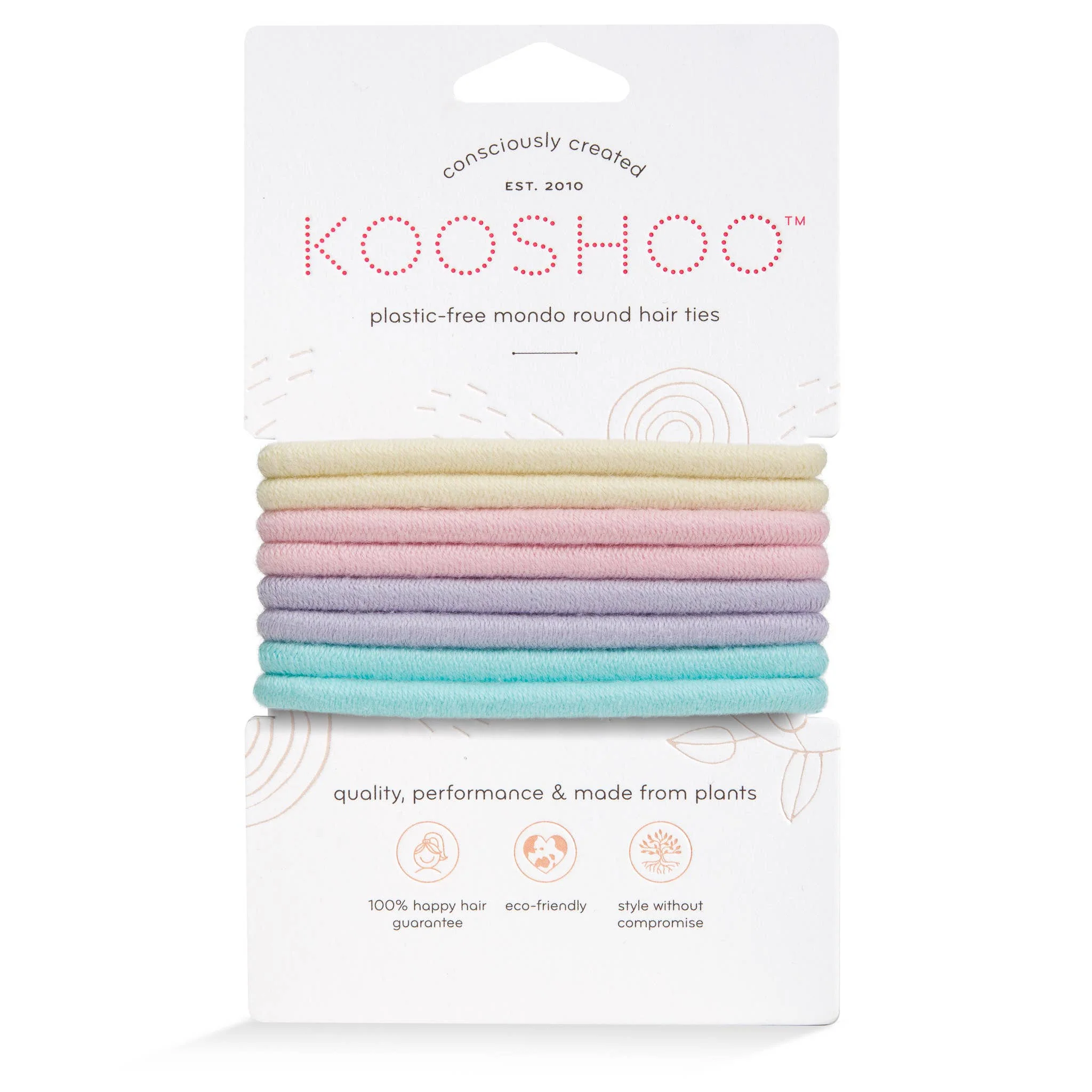 Plastic-free Round Hair Ties - Mondo 8-pack - Pastel Blooms - Image 7