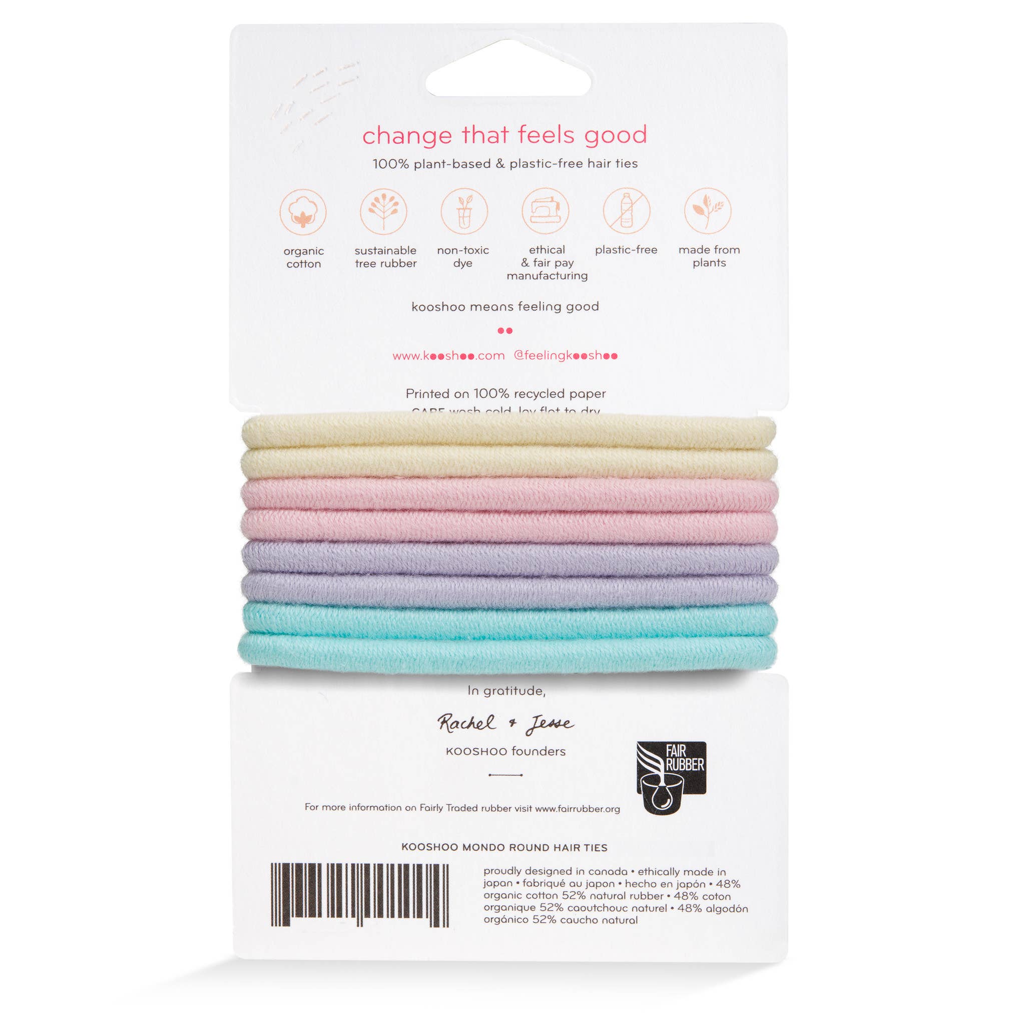 Plastic-free Round Hair Ties - Mondo 8-pack - Pastel Blooms - Image 8