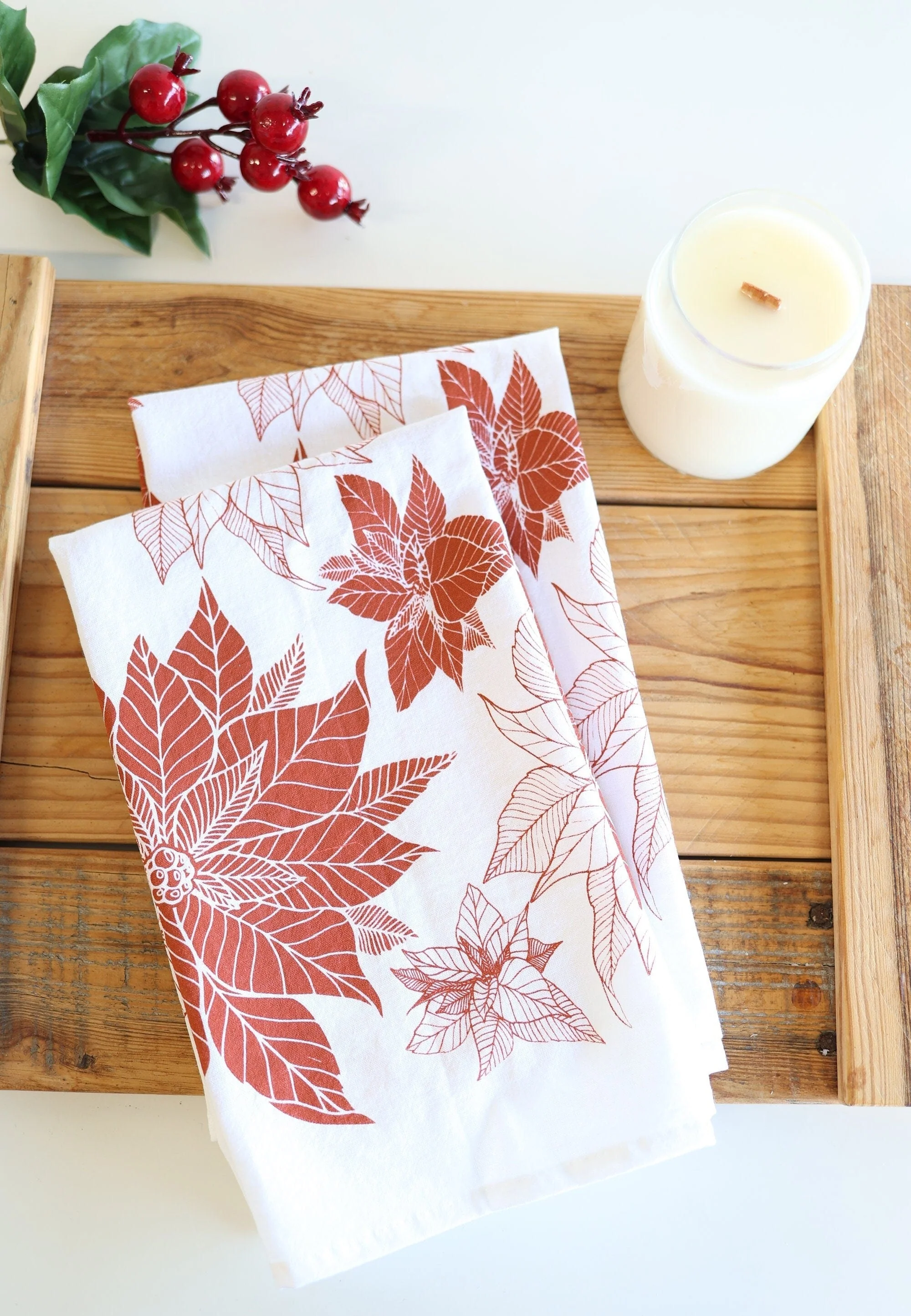 Poinsettia Tea Towel - Image 3