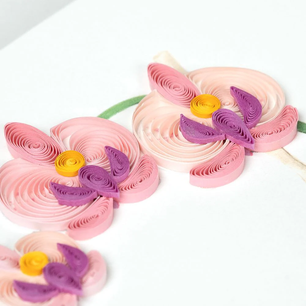 Potted Orchid Thank You Quilled Greeting Card - Image 3