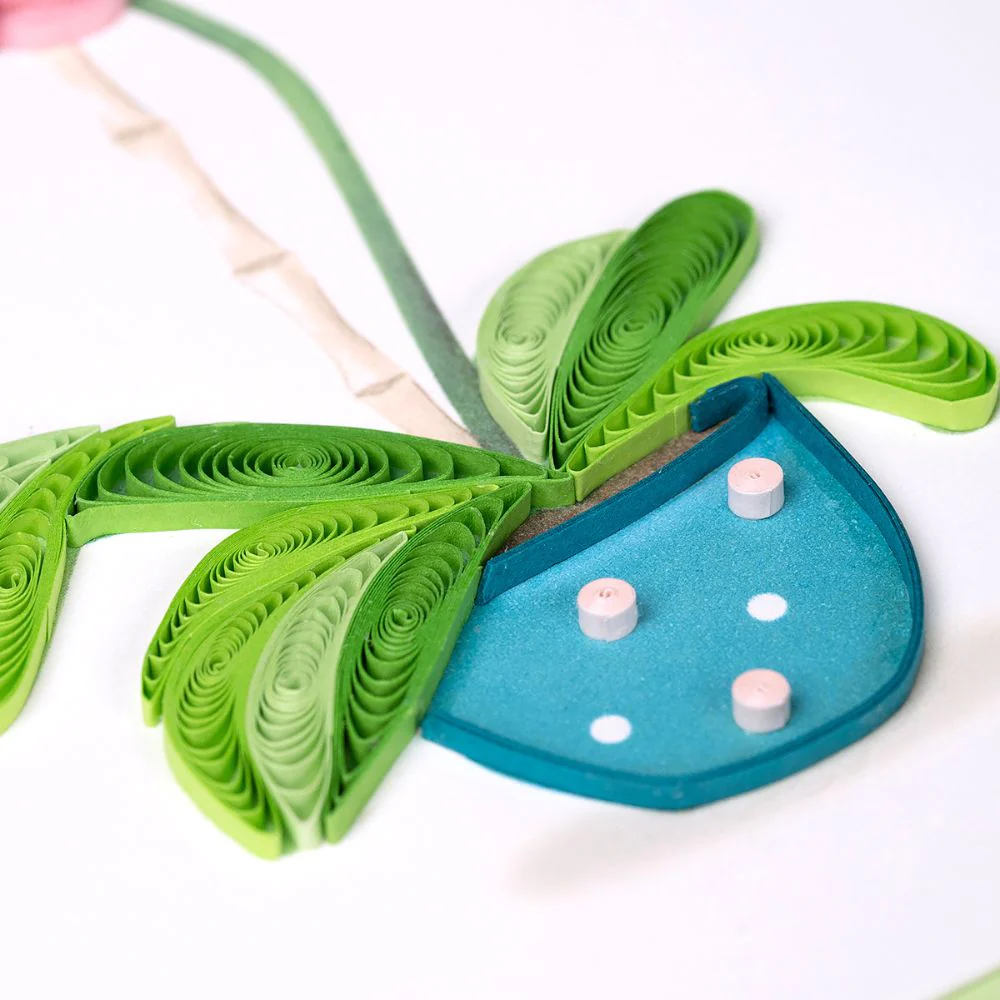 Potted Orchid Thank You Quilled Greeting Card - Image 4