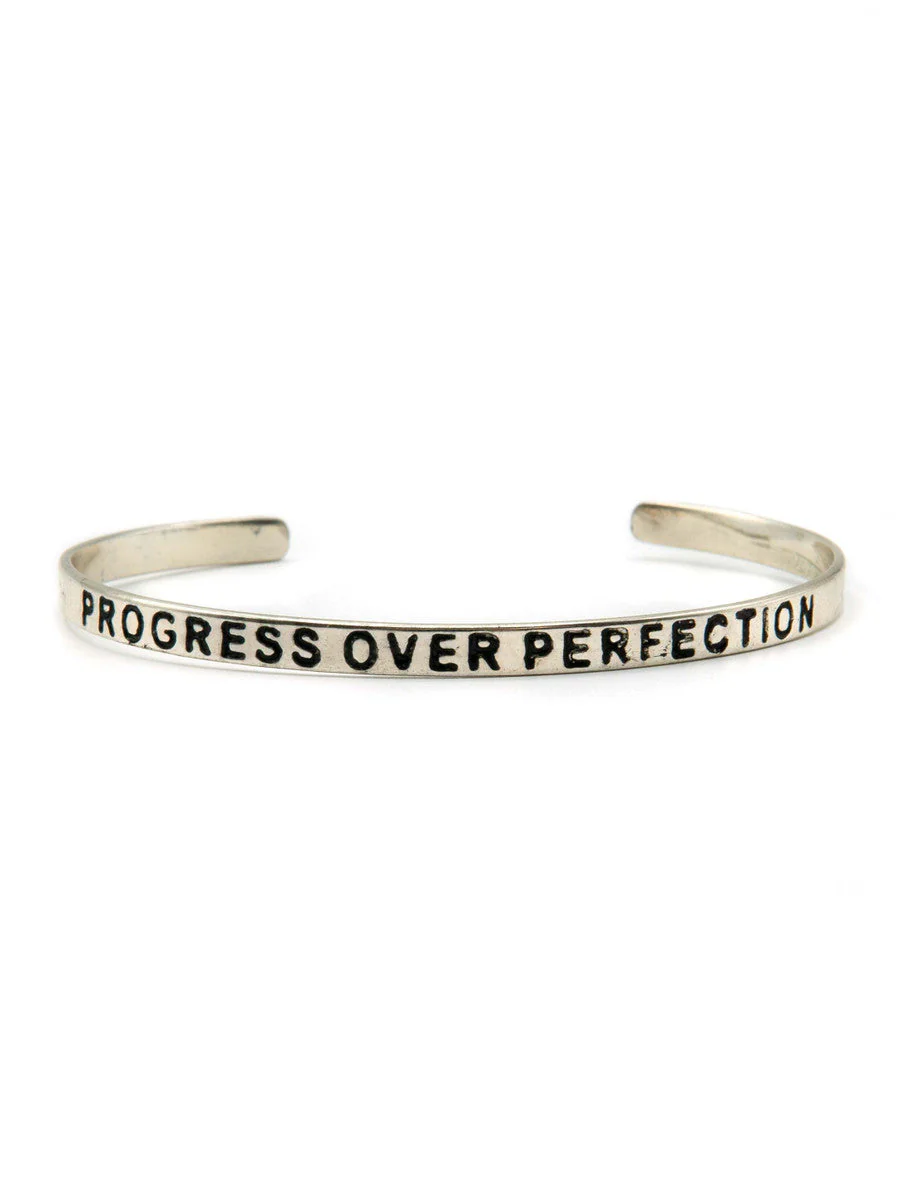 Progress Over Perfection Quote Cuff - Image 6