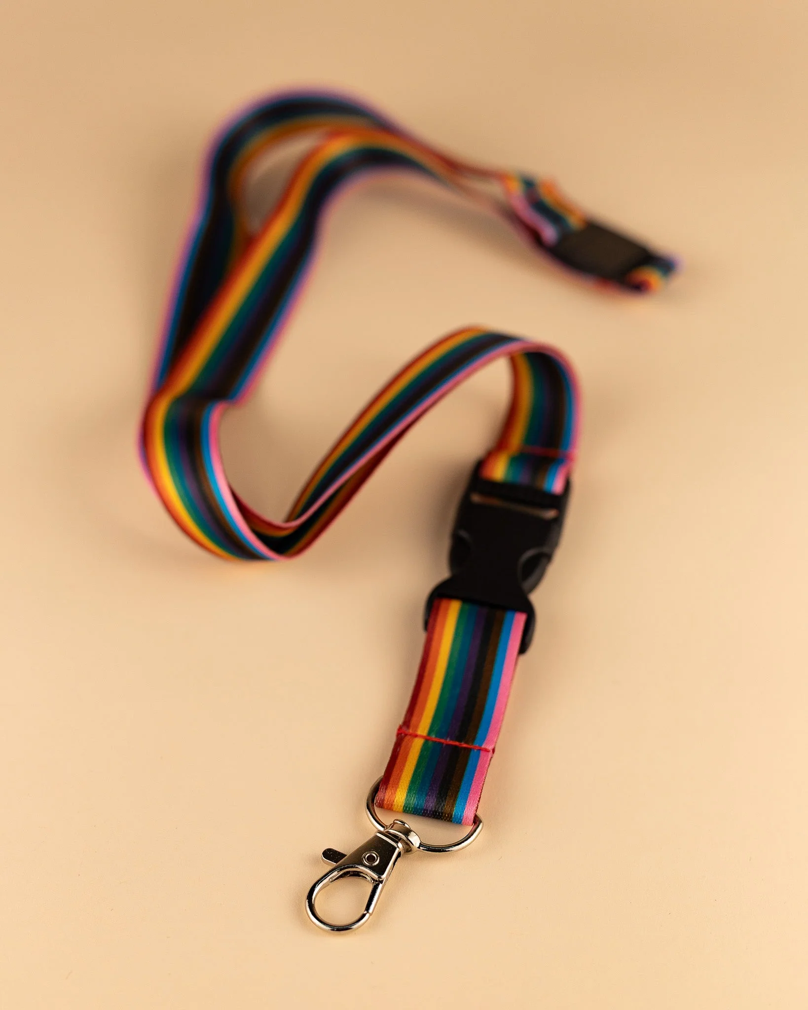 Progressive Pride Rainbow Stripes Lanyard - Image 2