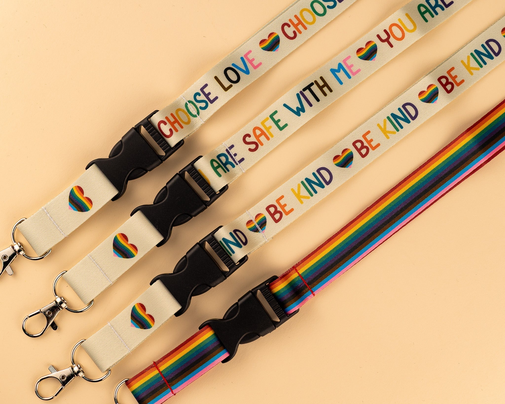 Progressive Pride Rainbow Stripes Lanyard - Image 3