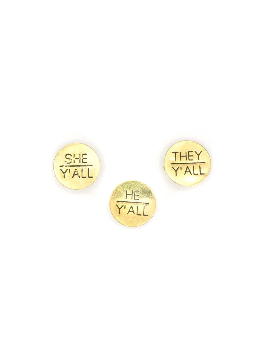 Pronoun Pins - Brass - Image 4
