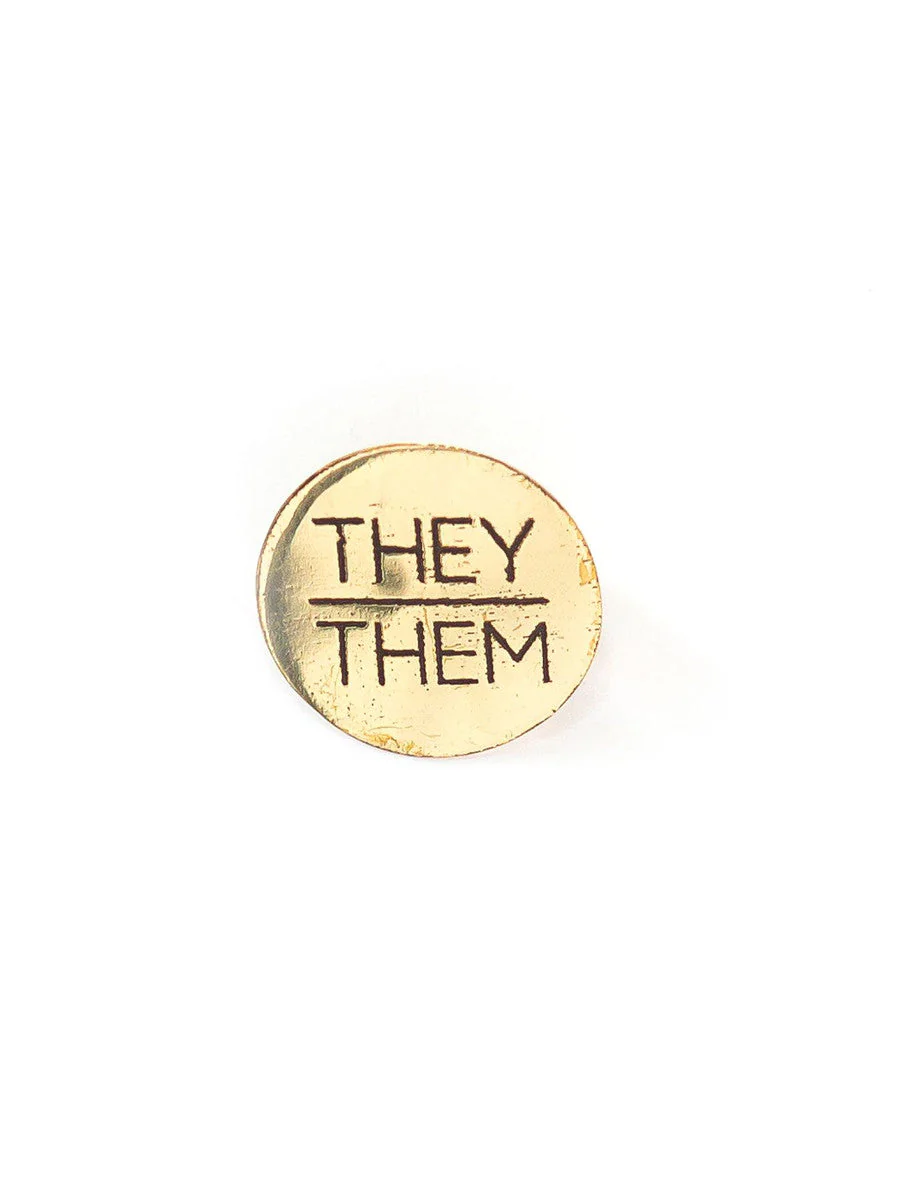 Pronoun Pins - Brass - Image 5