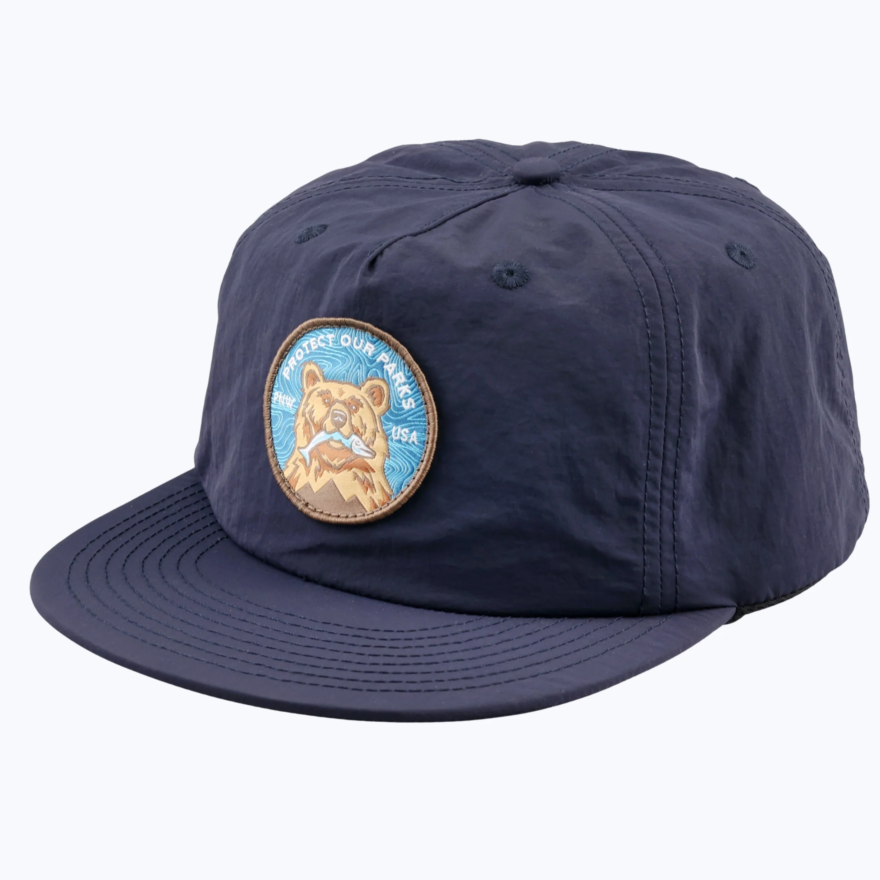 Protect Our Parks Bear Patch Nylon Snapback Cap - Navy - Image 6
