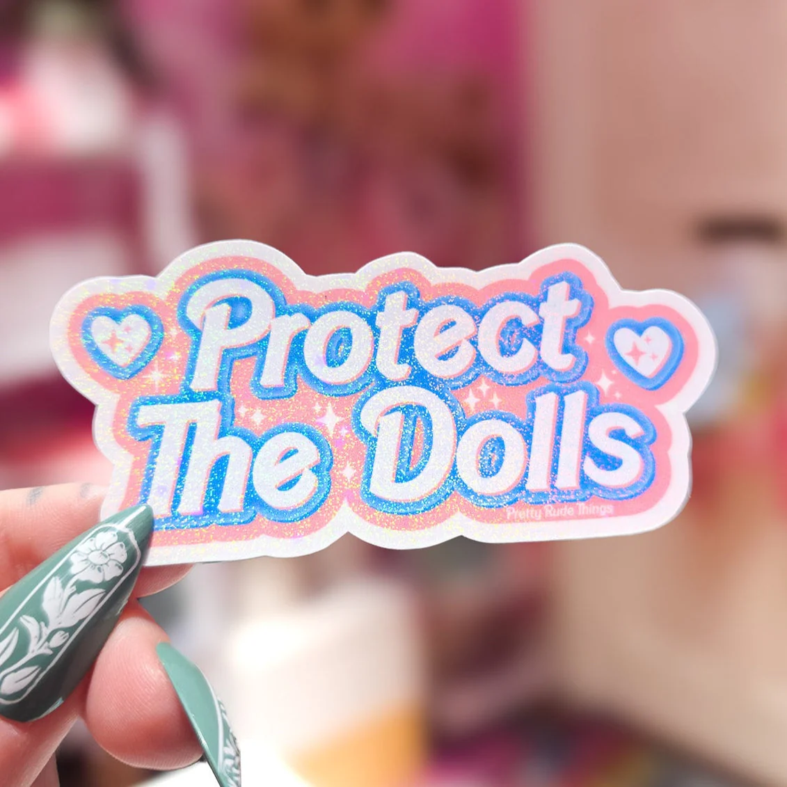 Protect The Dolls Sticker, 3.26 x 1.6 in. - Image 2