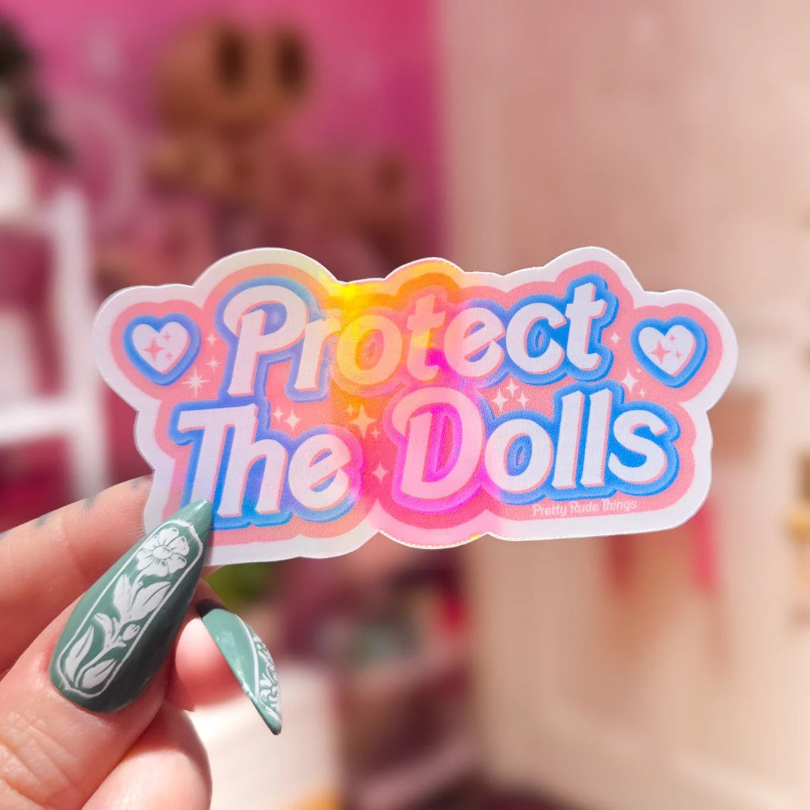 Protect The Dolls Sticker, 3.26 x 1.6 in. - Image 3