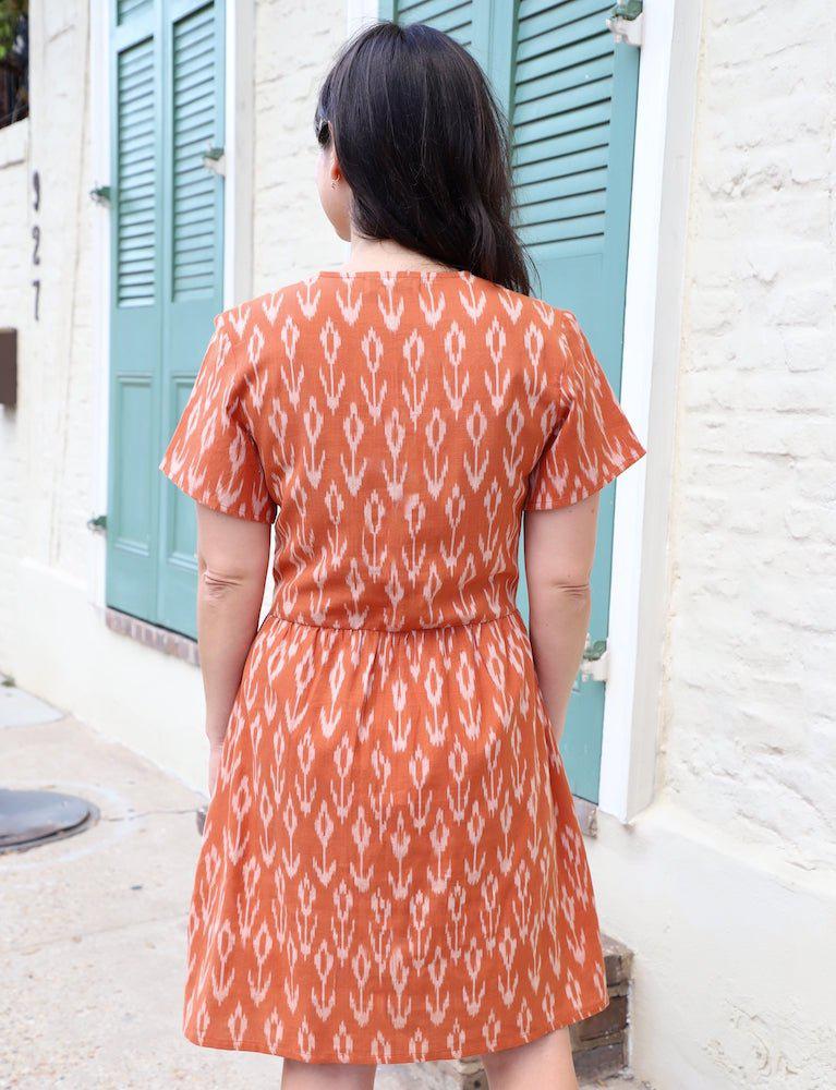Pumpkin Spice Organic Cotton Button Dress - Image 4