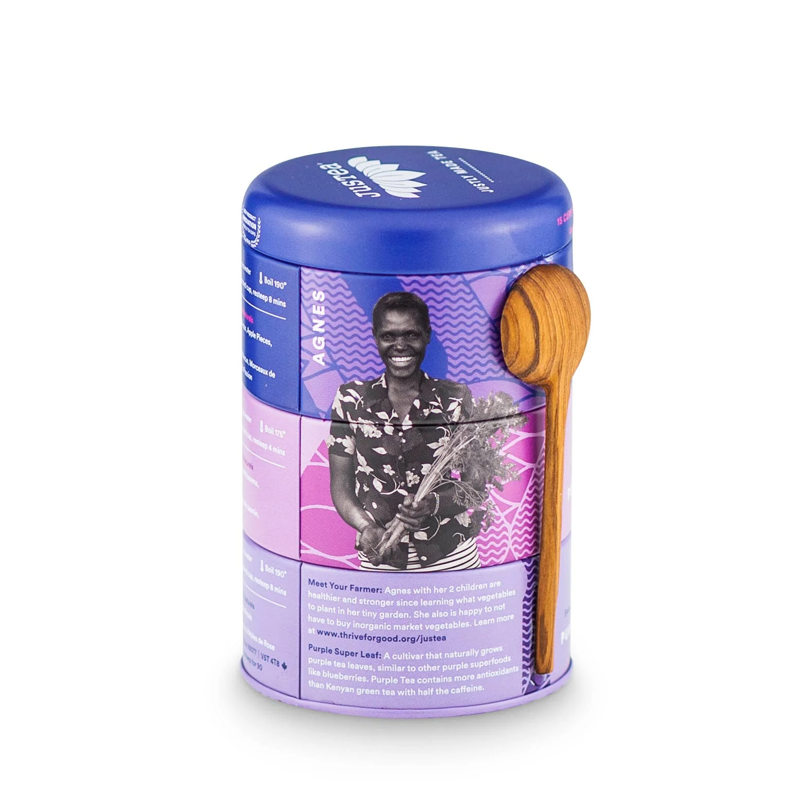 Purple Tea Trio Tin & Spoon - Organic, Fair-Trade Tea Gift - Image 2