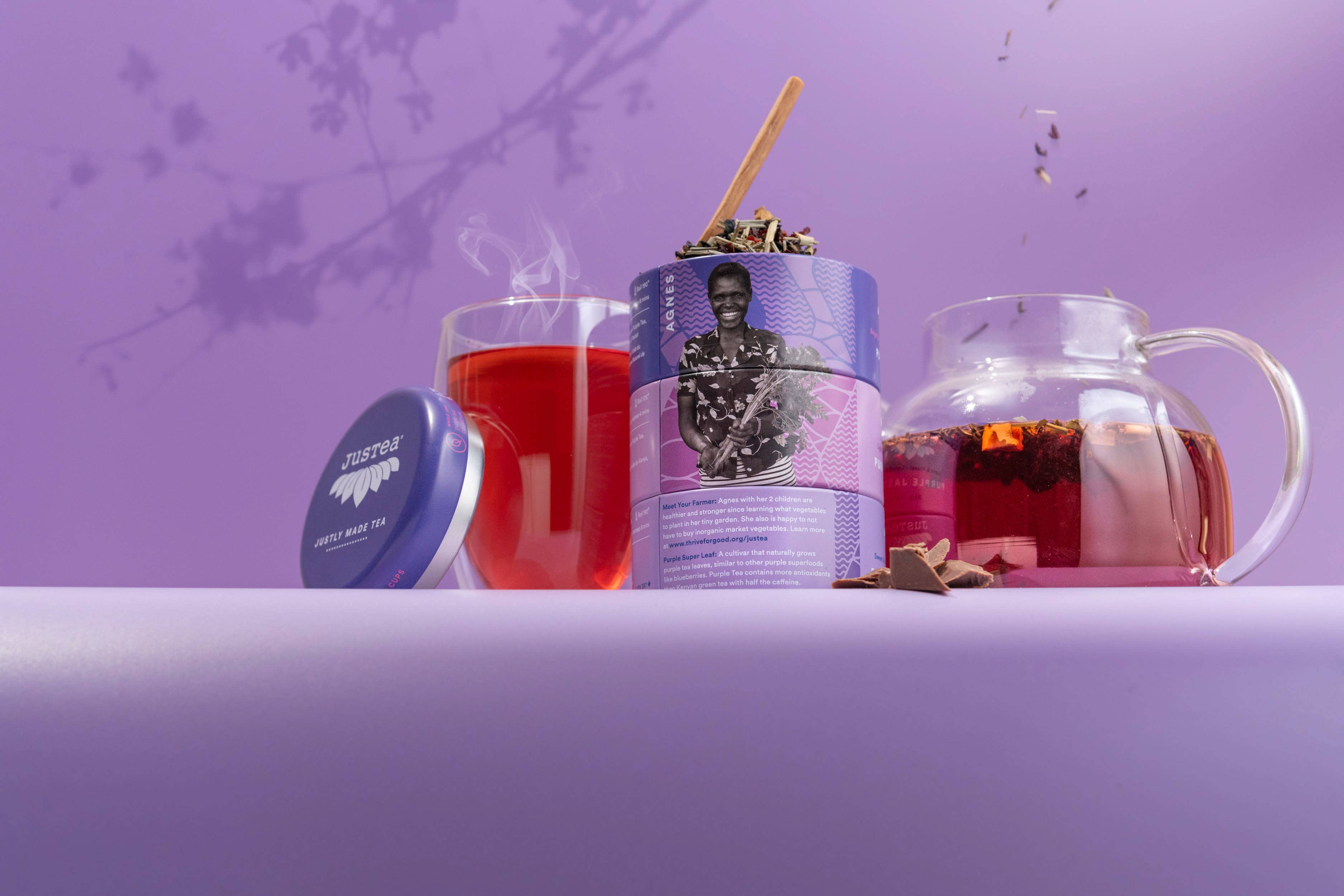 Purple Tea Trio Tin & Spoon - Organic, Fair-Trade Tea Gift - Image 4