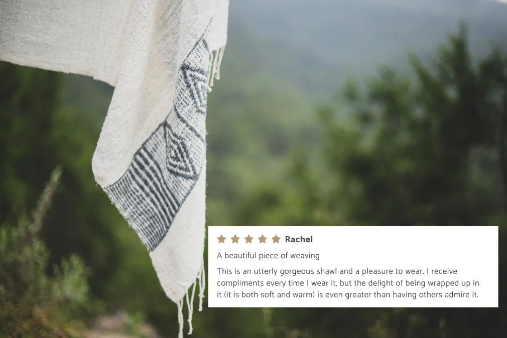 Queen Menon Handwoven Ethiopian Silk Shawl - Image 3