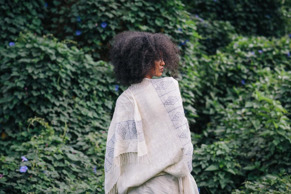 Queen Menon Handwoven Ethiopian Silk Shawl - Image 5