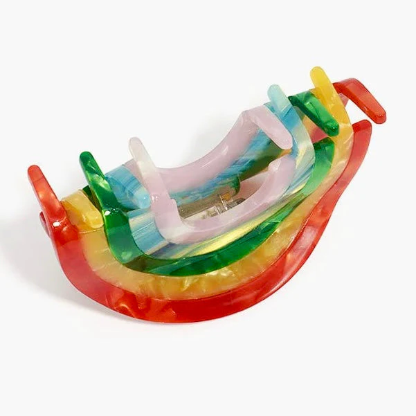 Rainbow Acetate Hair Claw Clip - Image 2