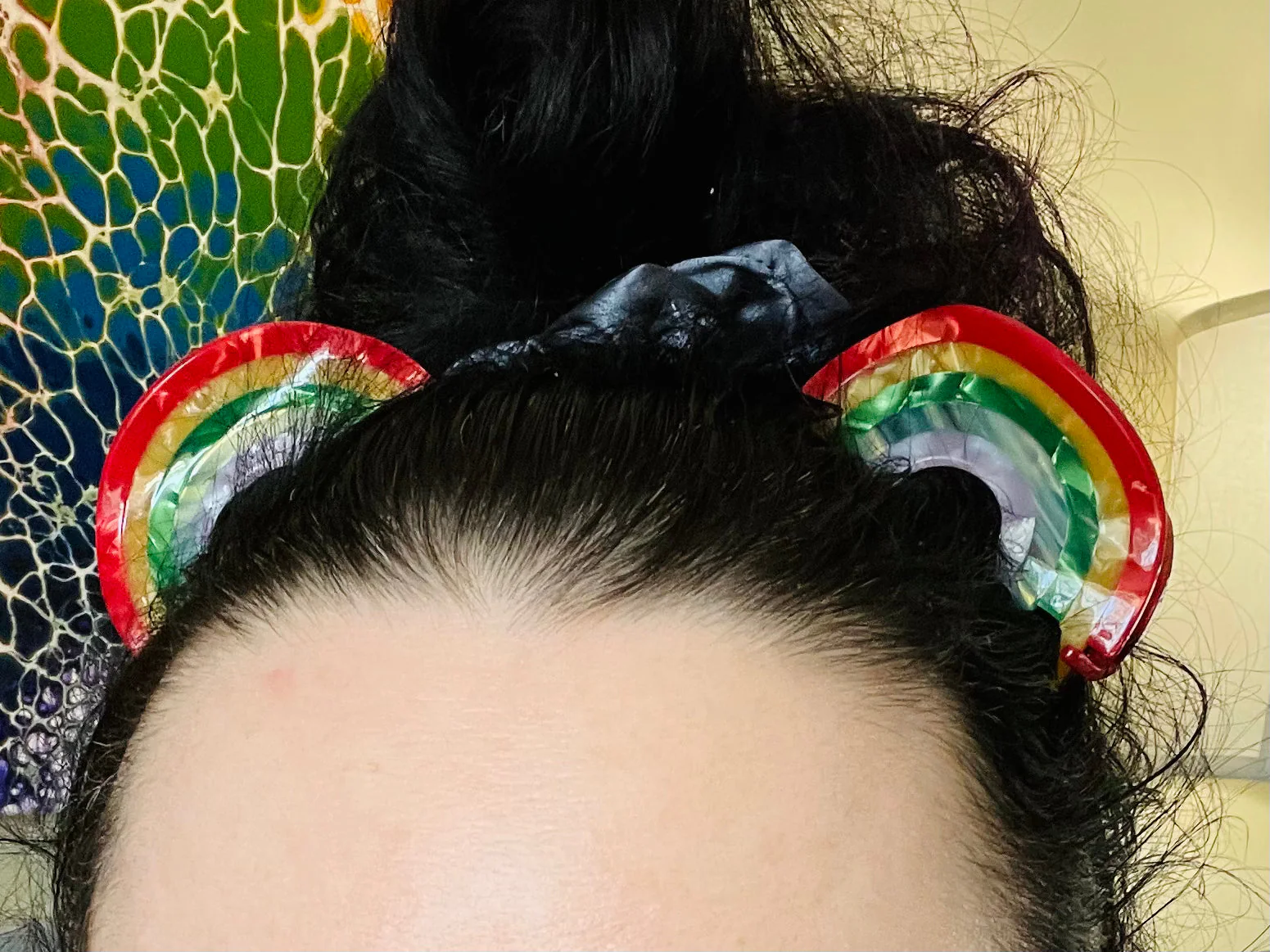 Rainbow Acetate Hair Claw Clip - Image 4