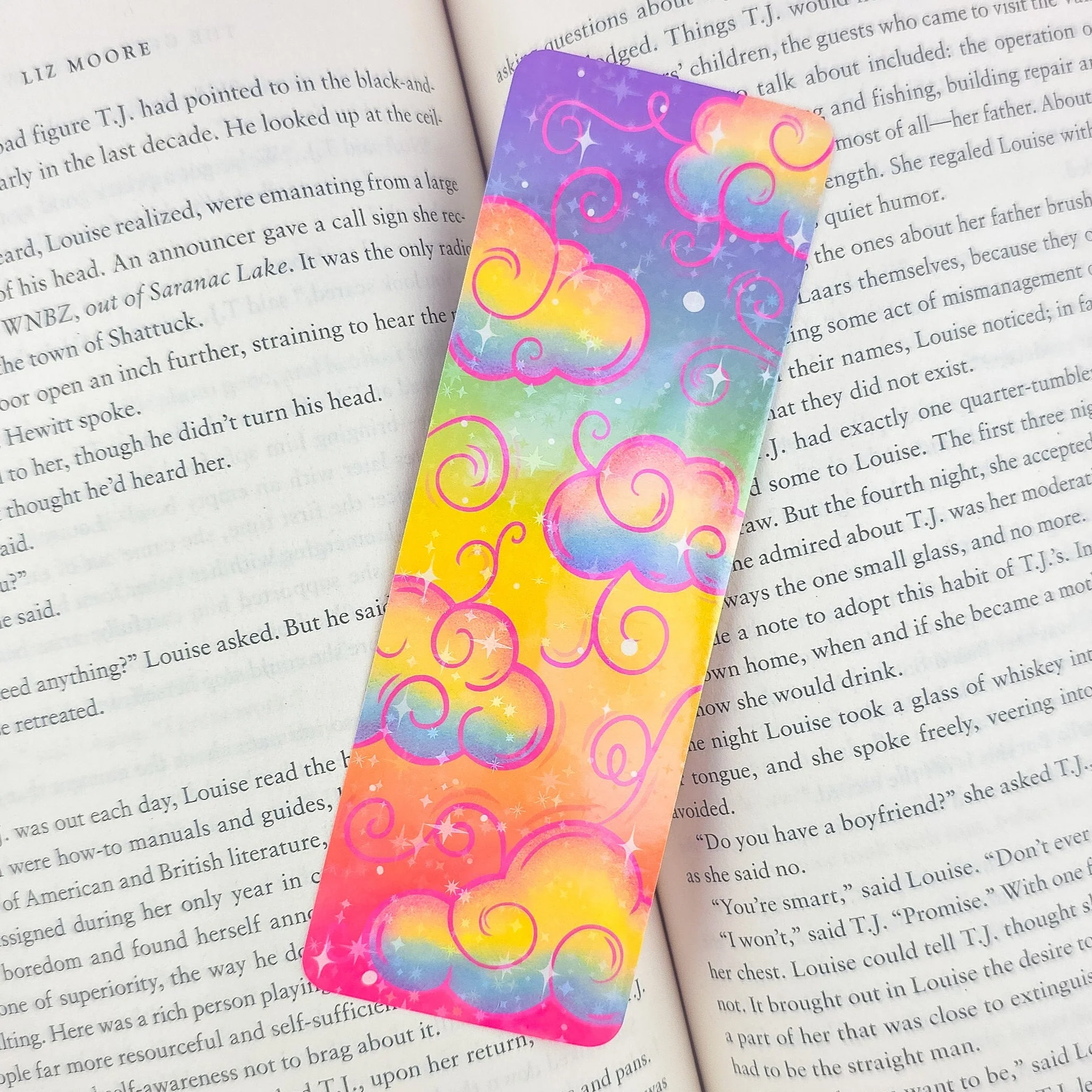 Rainbow Holographic Clouds Bookmark – Cute Colorful Bookmark, Book Lover Gift - Image 5