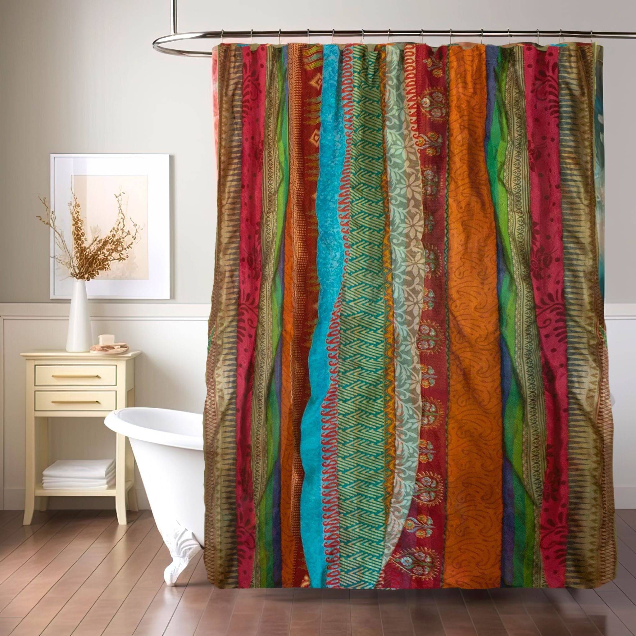 Rainbow Oasis Drapes – Upcycled Boho Curtains - Image 11
