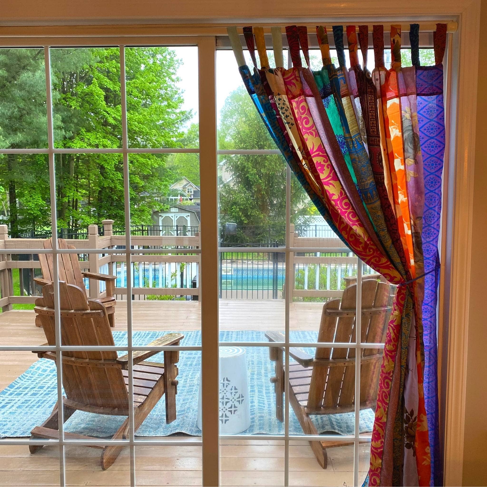 Rainbow Oasis Drapes – Upcycled Boho Curtains - Image 6