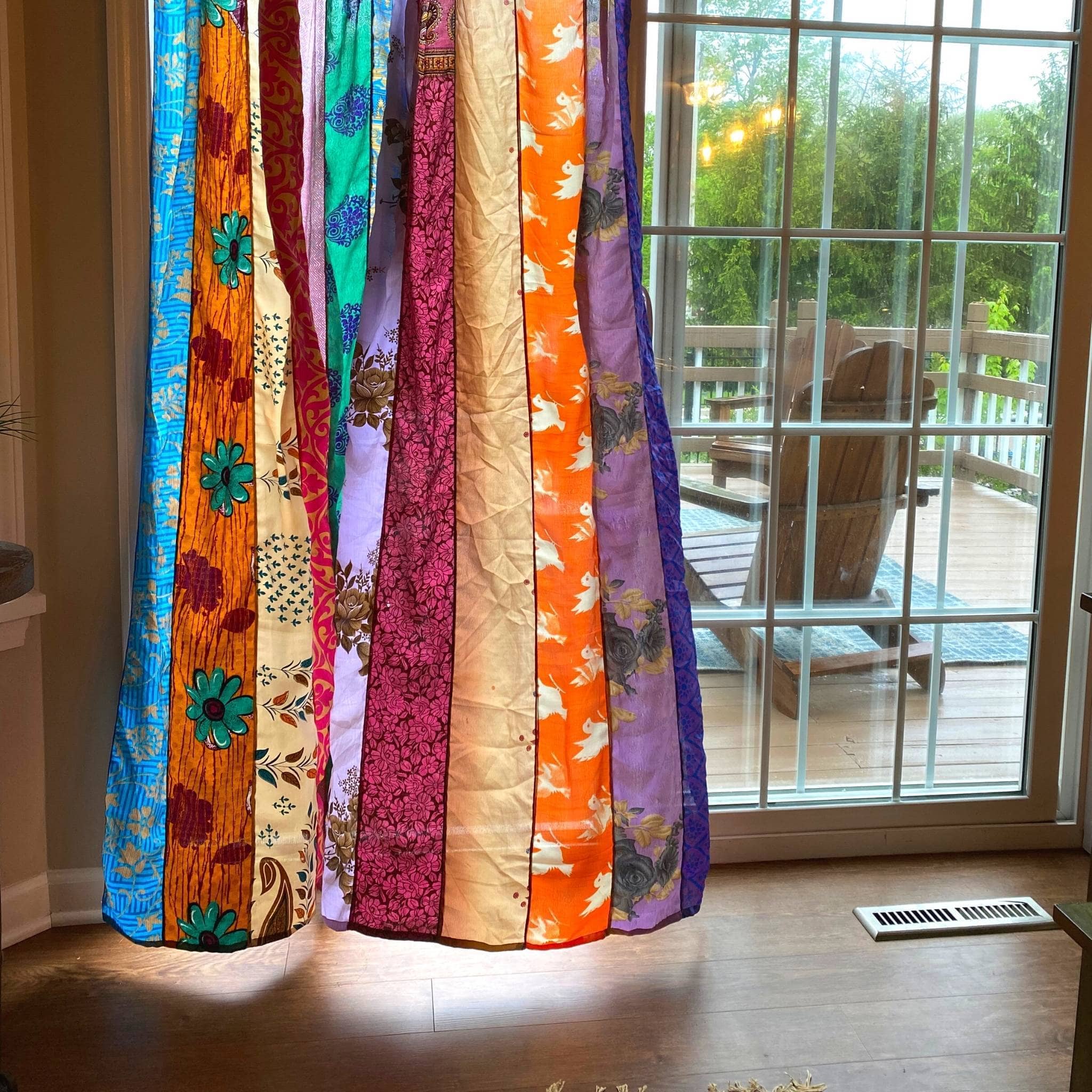 Rainbow Oasis Drapes – Upcycled Boho Curtains - Image 7
