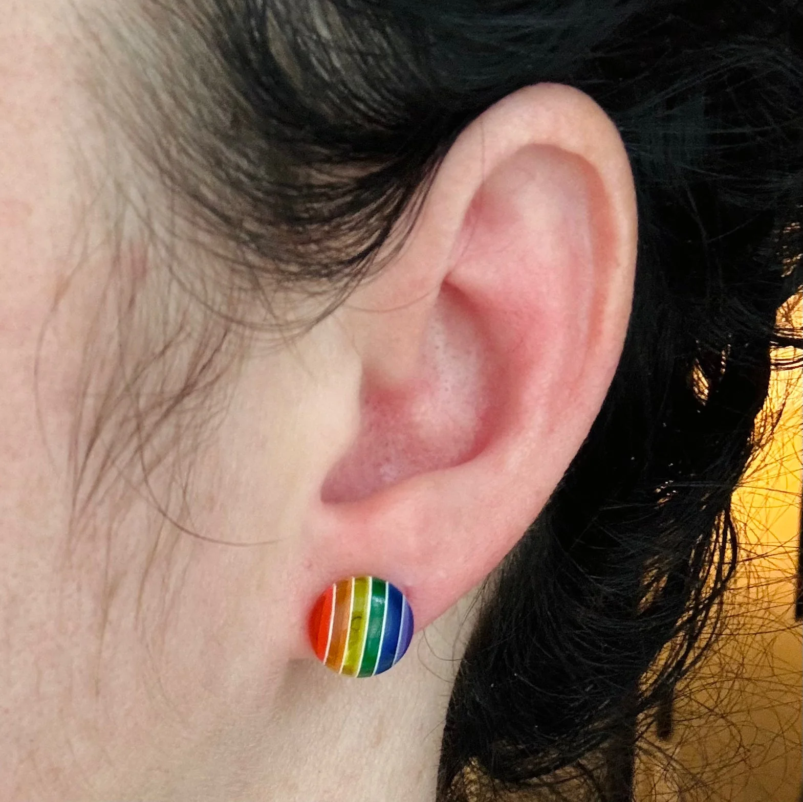 Rainbow Stripes Stud Earrings - Image 3