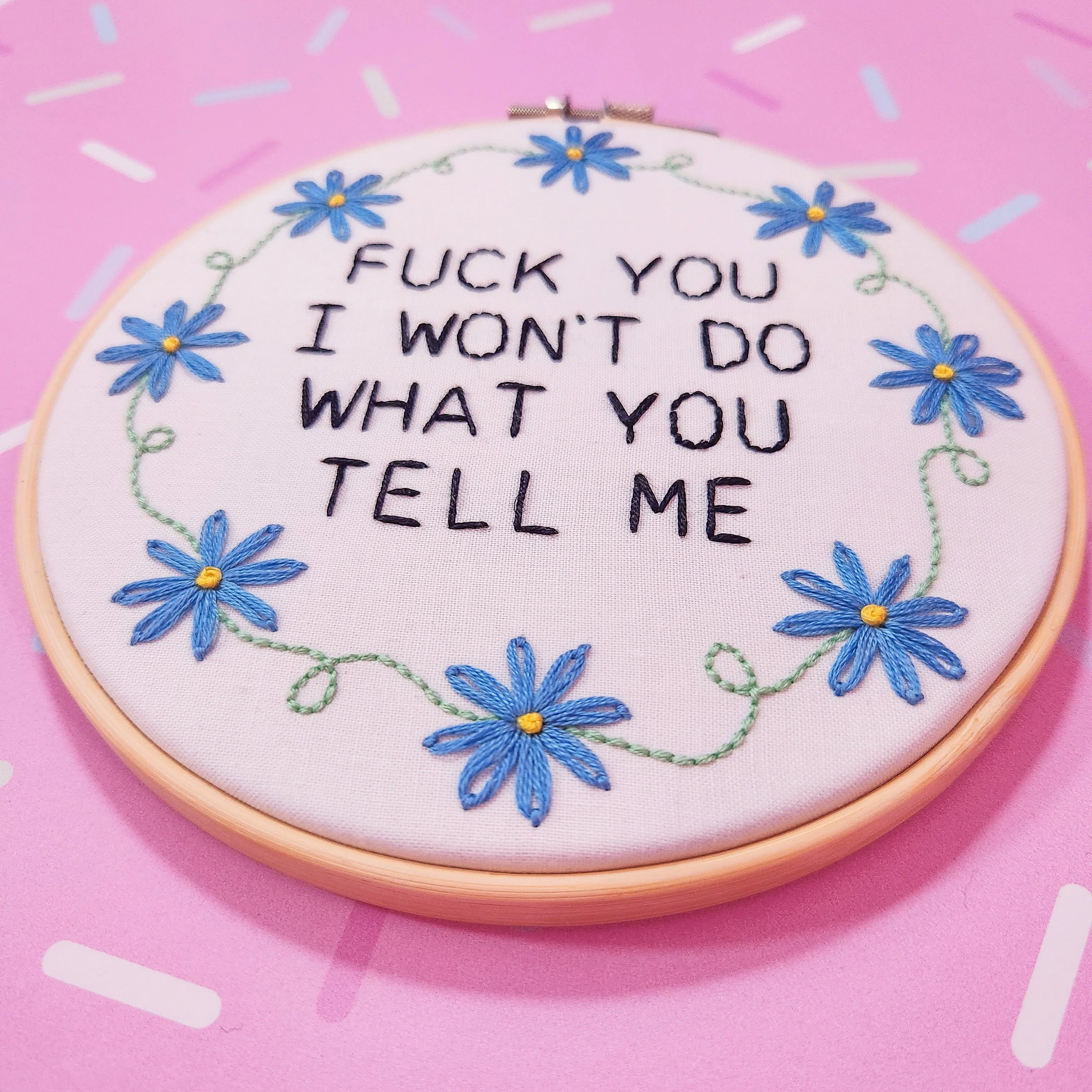 RATM Embroidery Kit - Fuck you I won't do what you tell me - Image 3