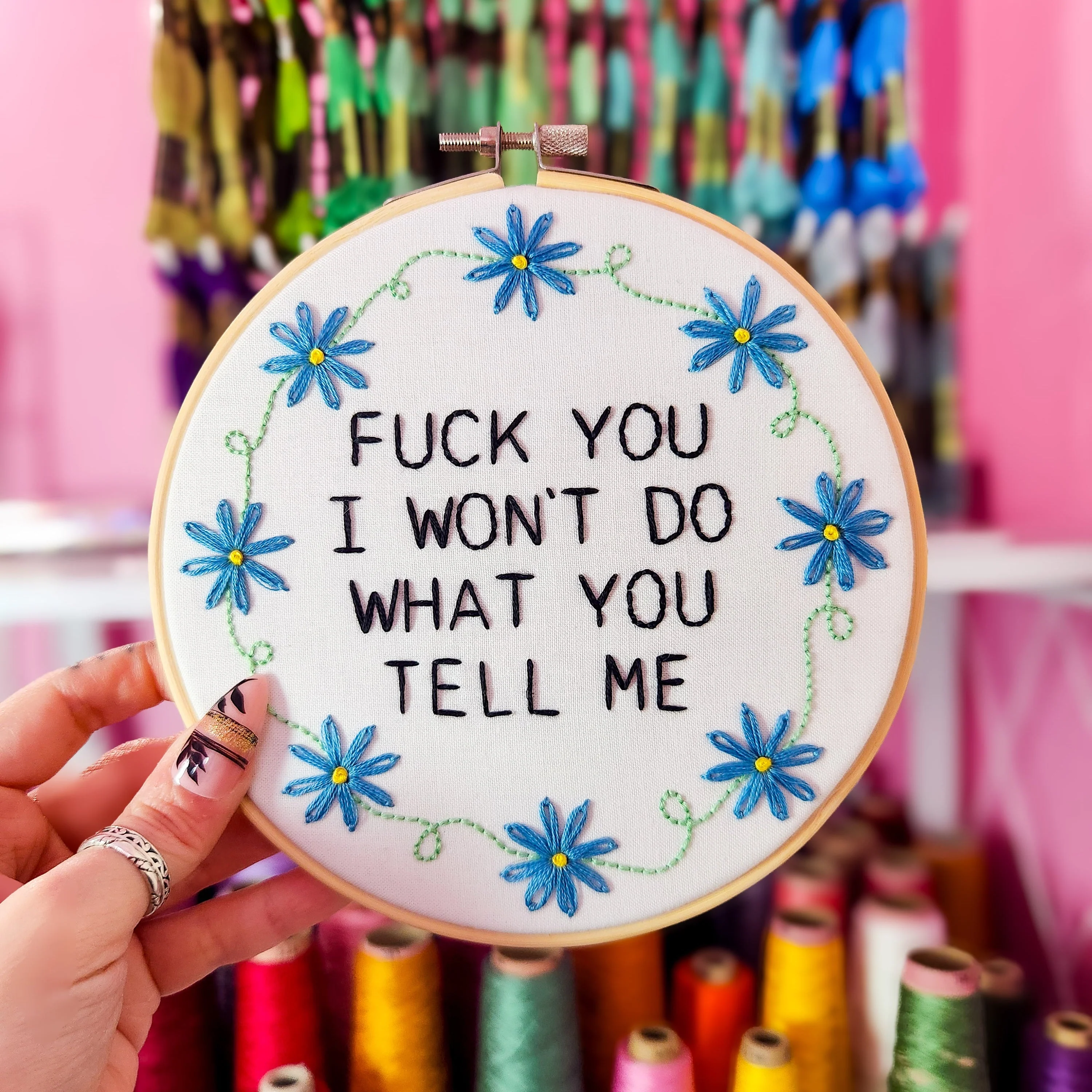 RATM Embroidery Kit - Fuck you I won't do what you tell me - Image 4