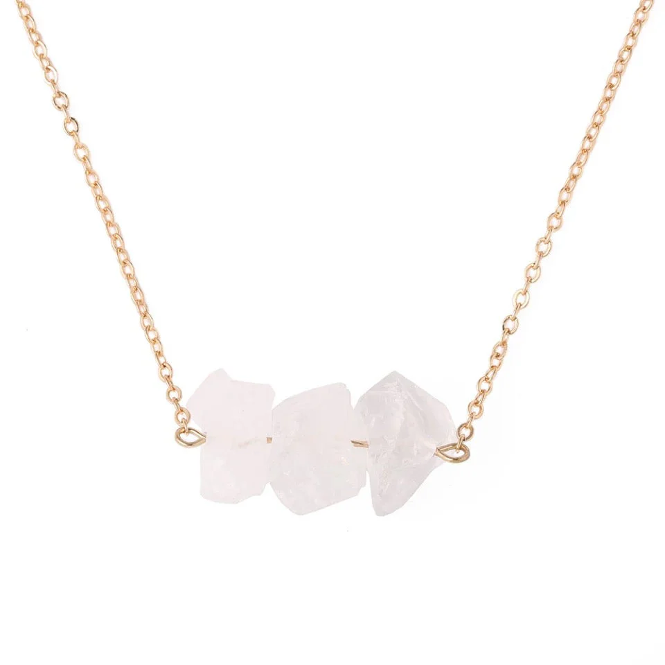 Raw crystal gold necklace | Amethyst nugget | Citrine necklace| Rose quartz necklace - Image 8