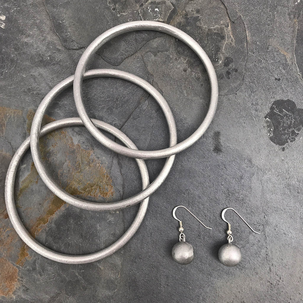 Recycled Bomb Ball Earrings - Image 2