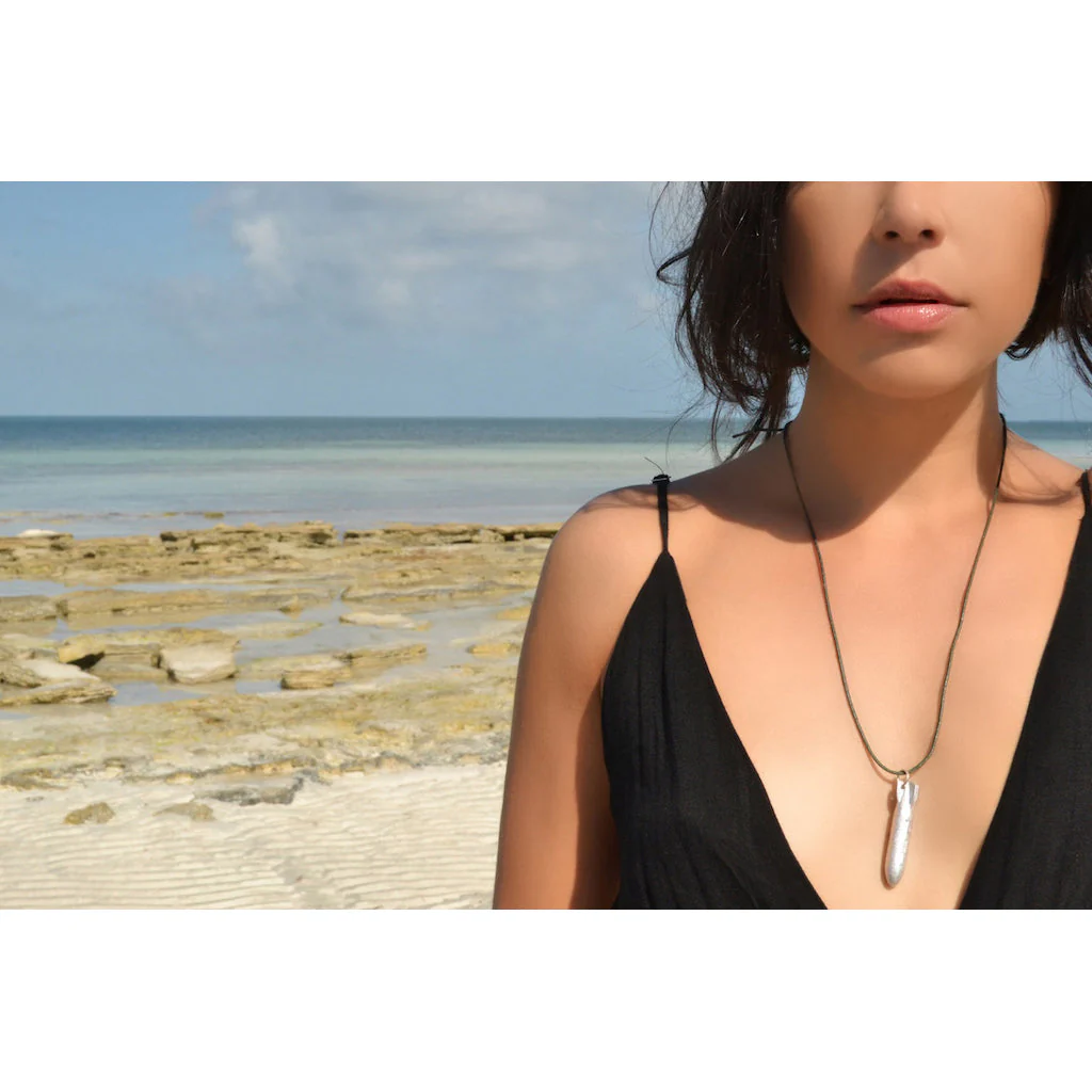 Recycled Bomb Pendant Necklace - Image 2