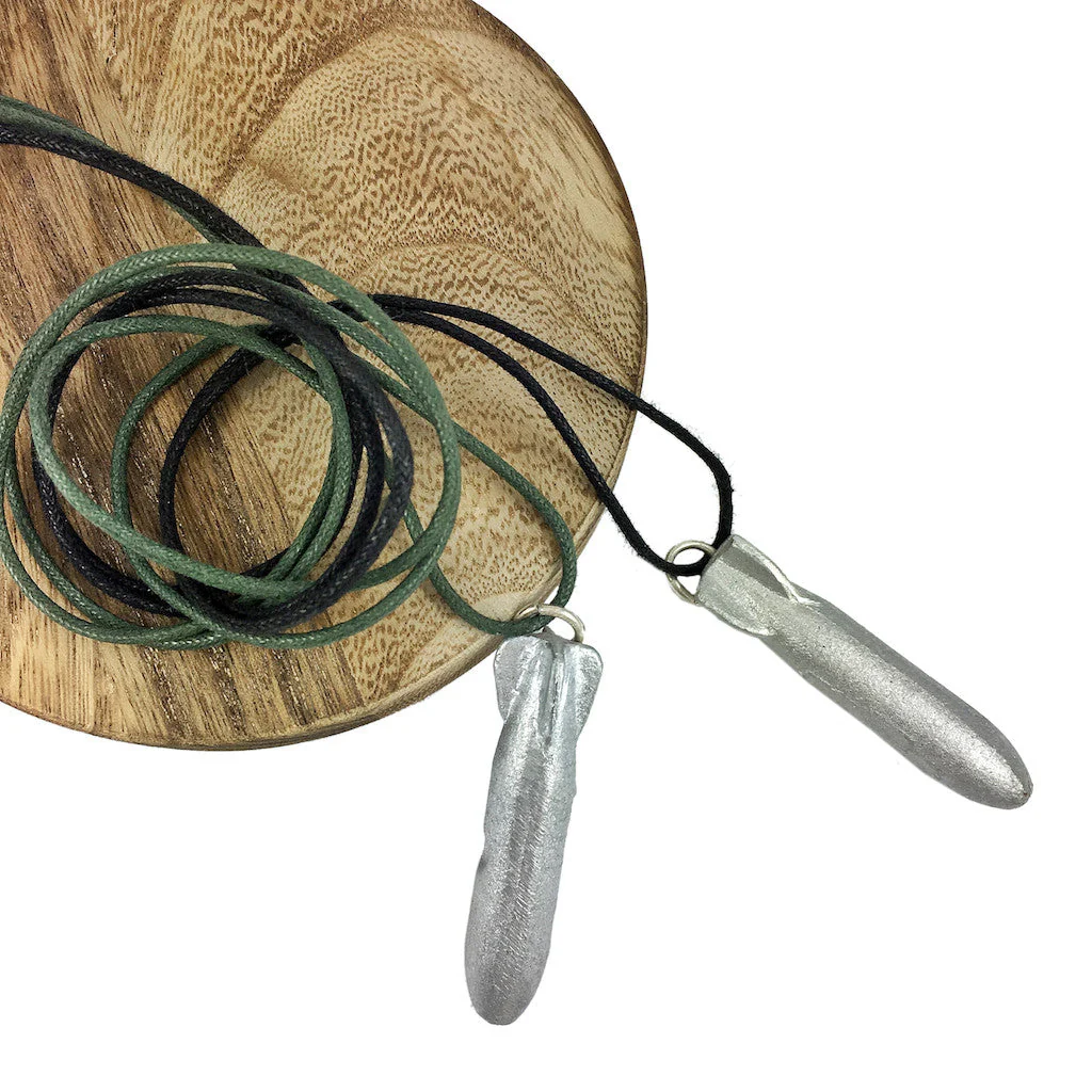 Recycled Bomb Pendant Necklace - Image 4