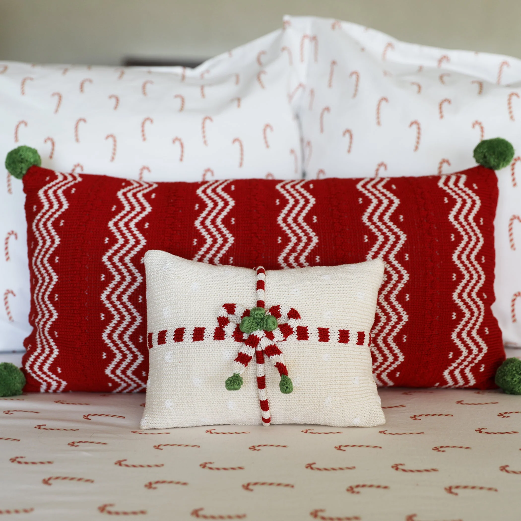 Red Zig-Zag Stripe Lumbar Pillow - Image 2