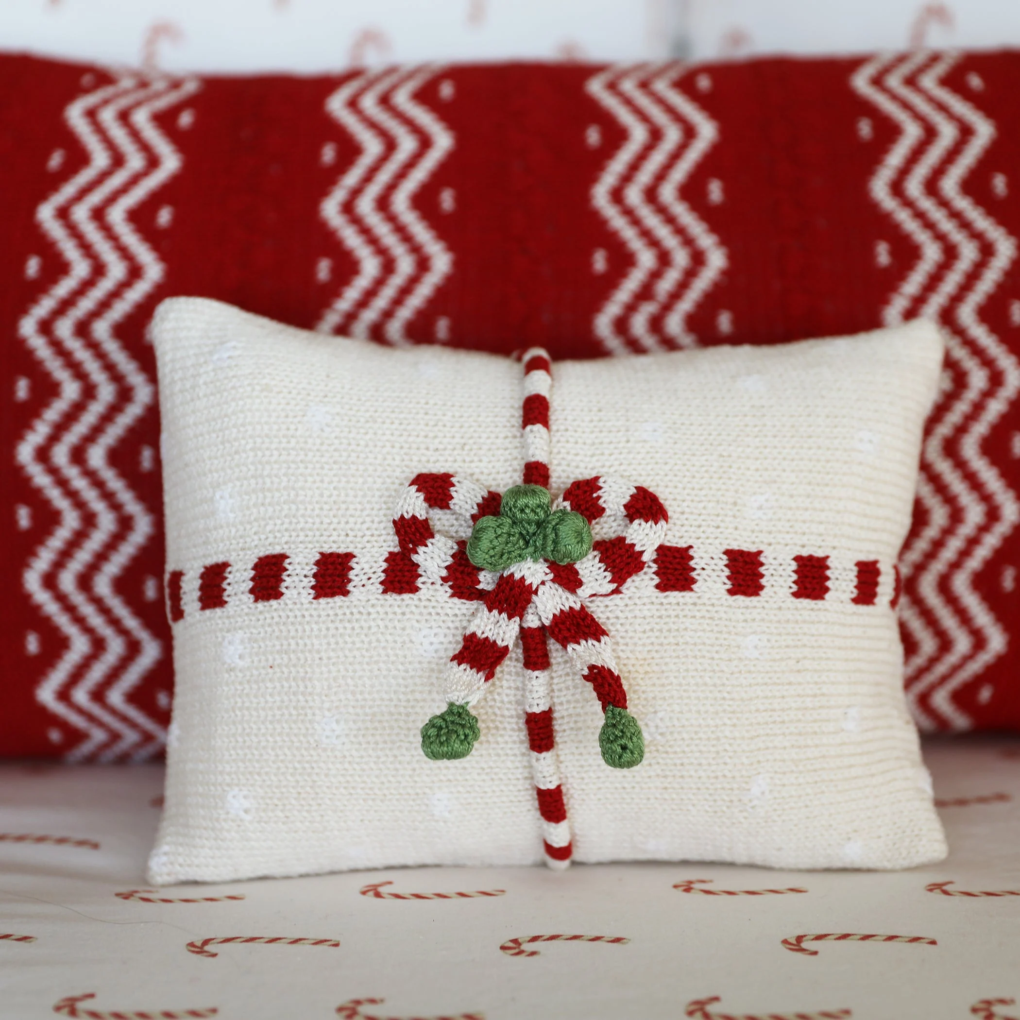 Red Zig-Zag Stripe Lumbar Pillow - Image 3