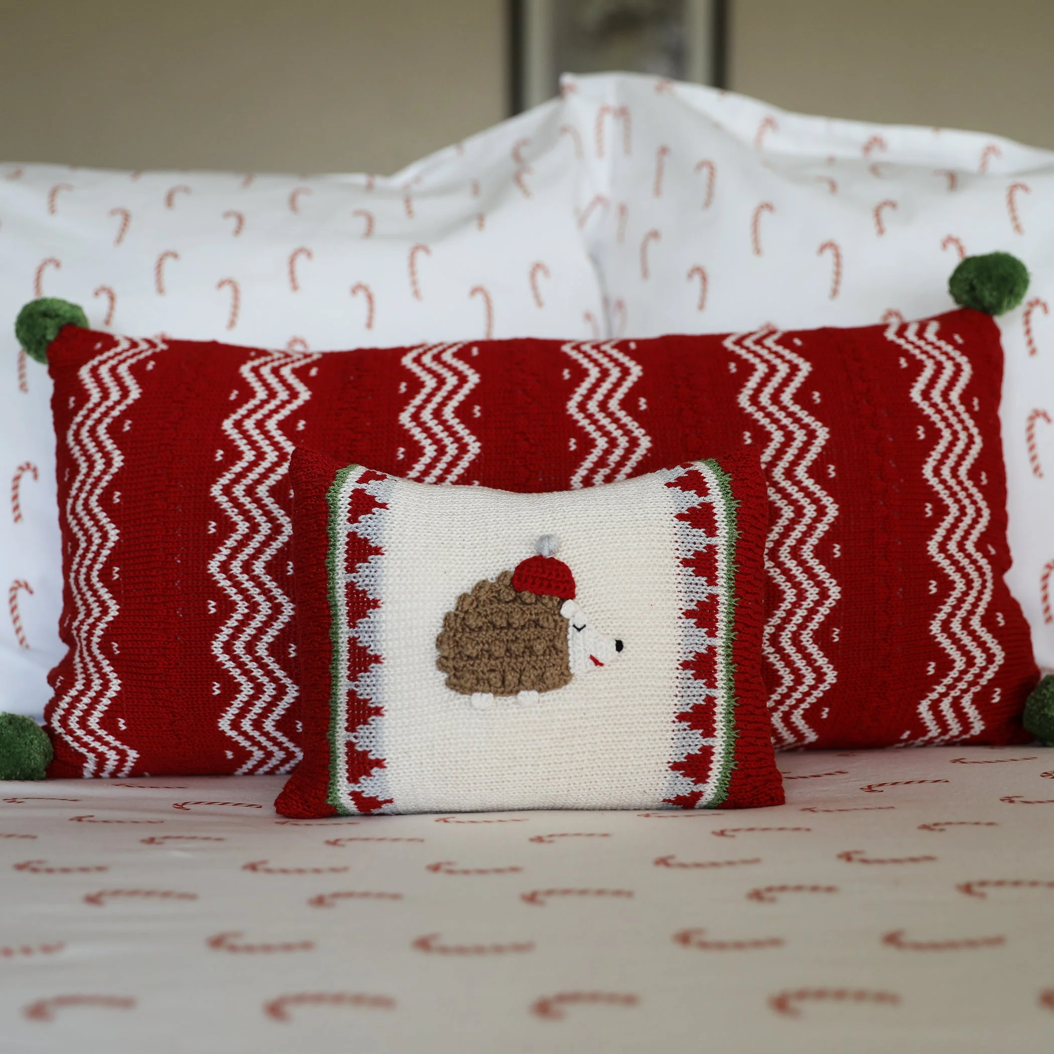 Red Zig-Zag Stripe Lumbar Pillow - Image 4