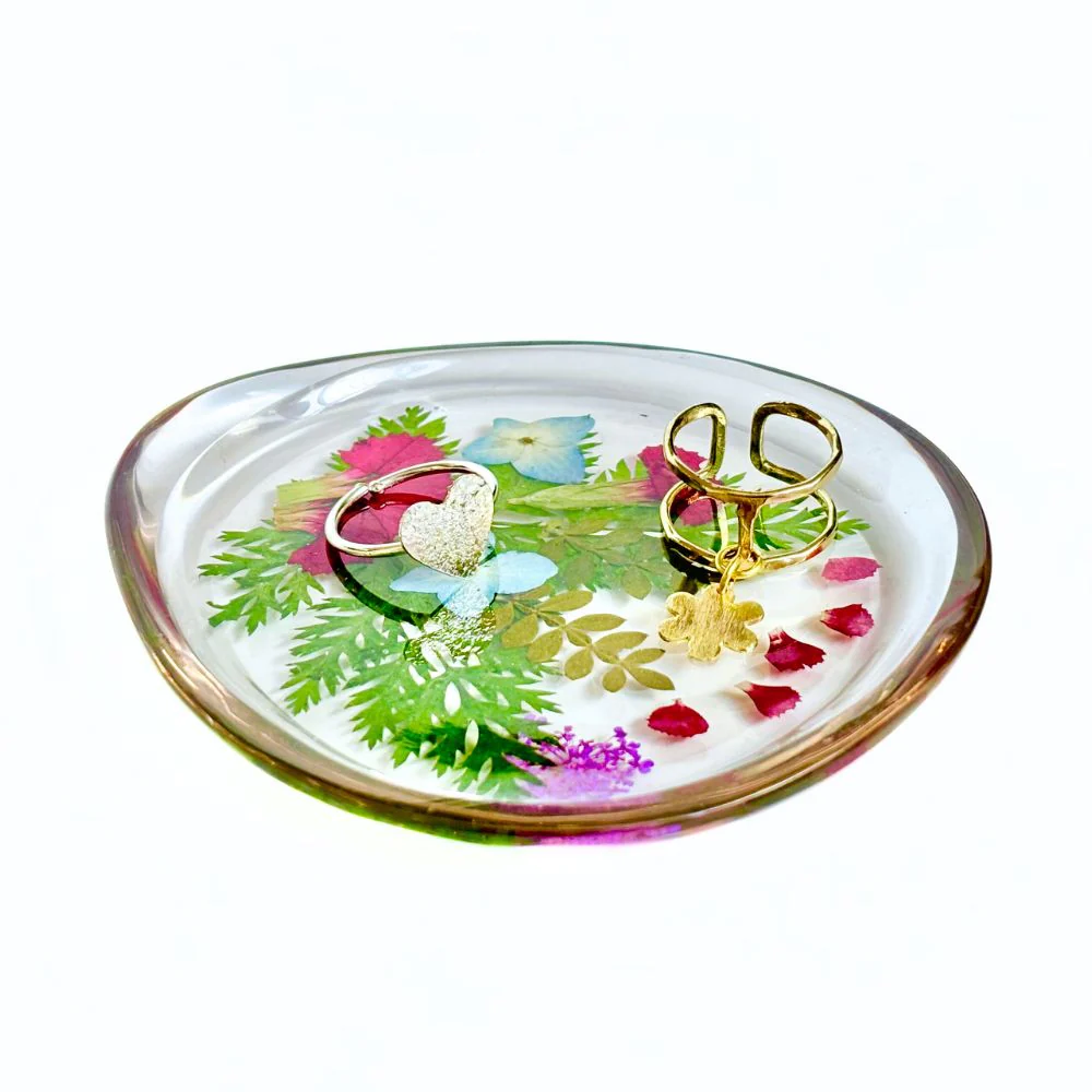 Resin Jewelry Dish - Mother & Daughter Garden Flowers - Image 3