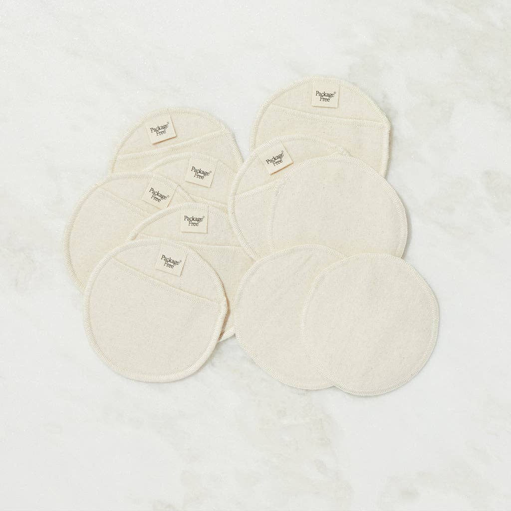 Reusable Organic Cotton Rounds (Set with Finger Pocket) - Image 2